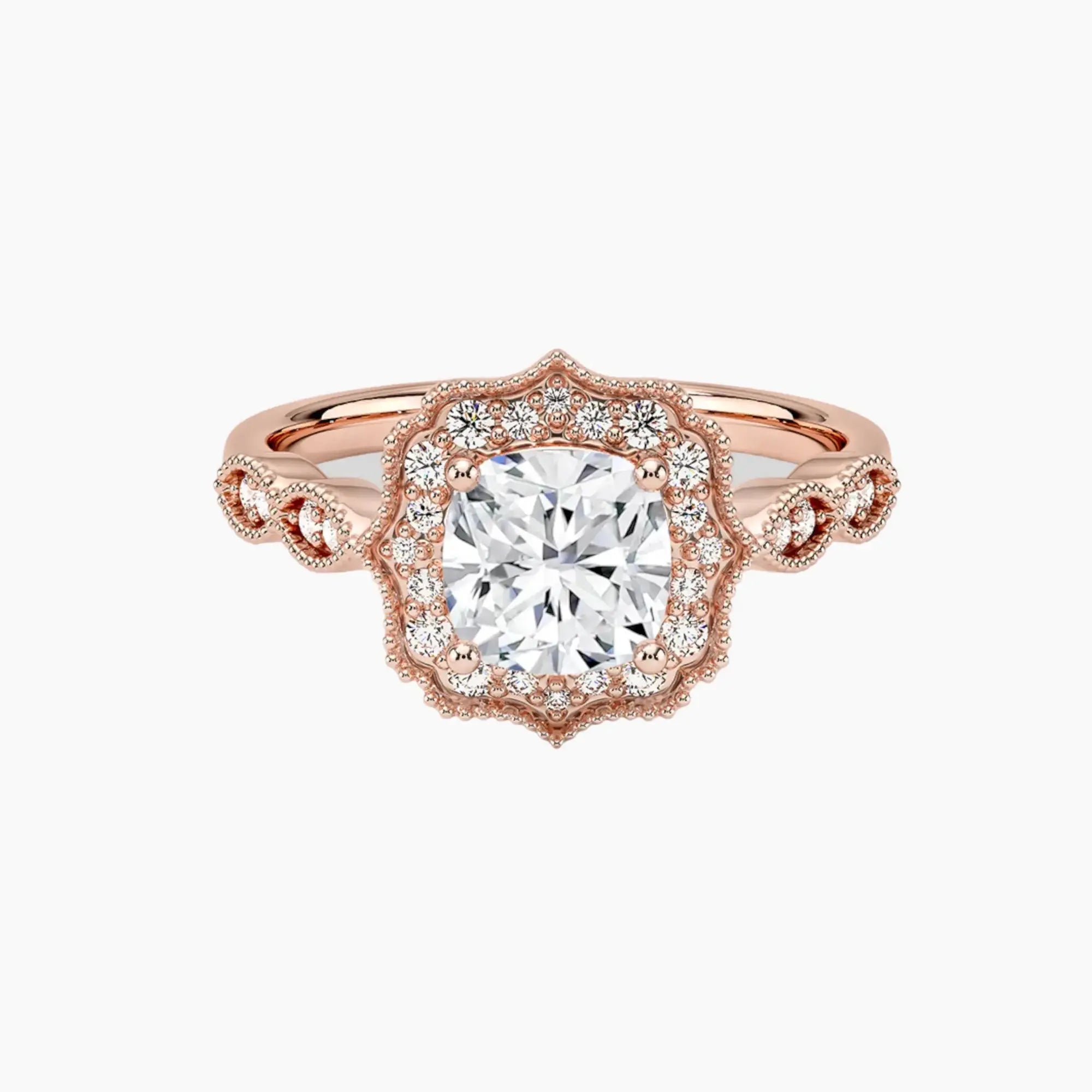 Talitha Cushion 2.5 Carat Lab Grown Diamond Engagement Ring in 14K Yellow Gold