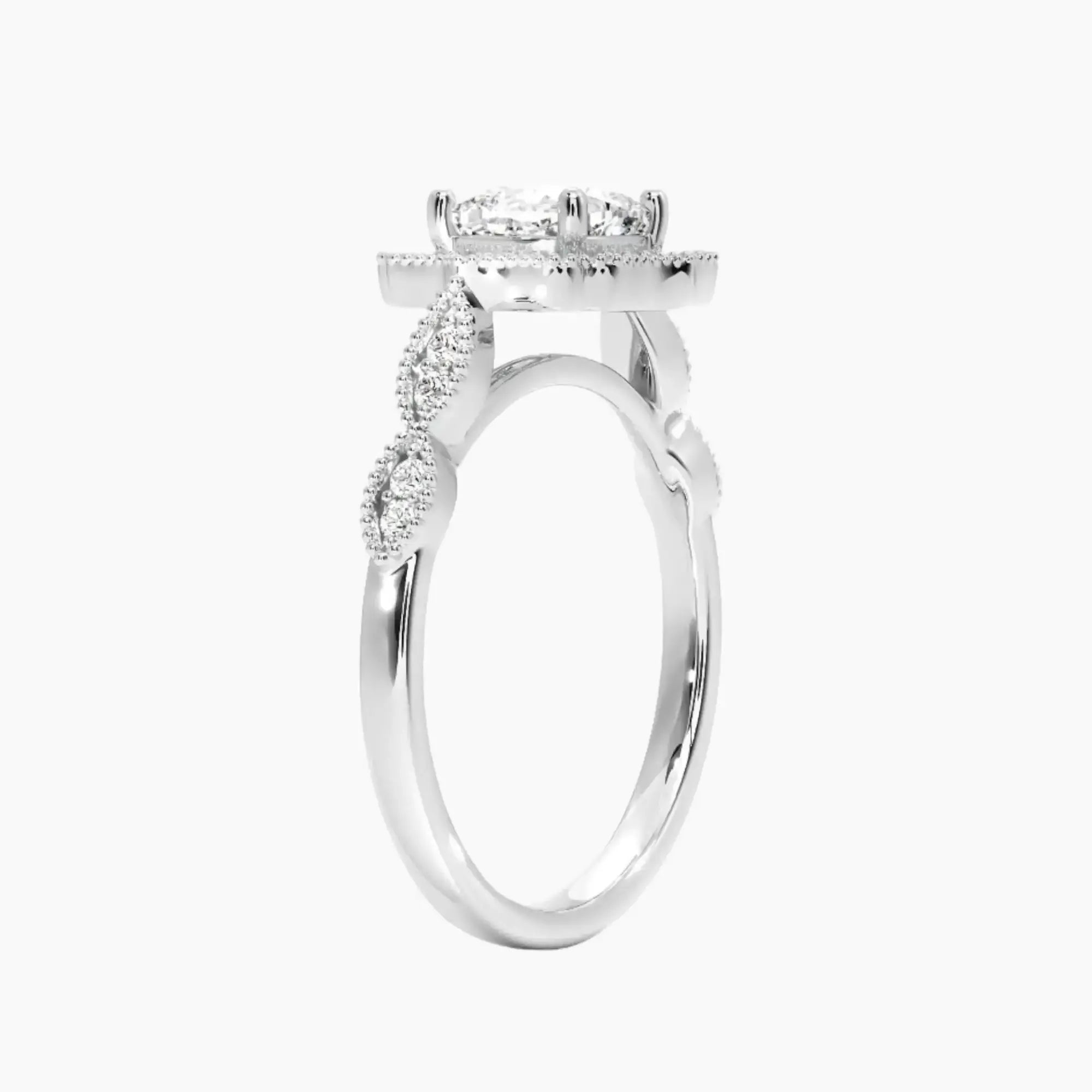 Talitha Cushion Diamond Ring Setting in 14K Rose Gold