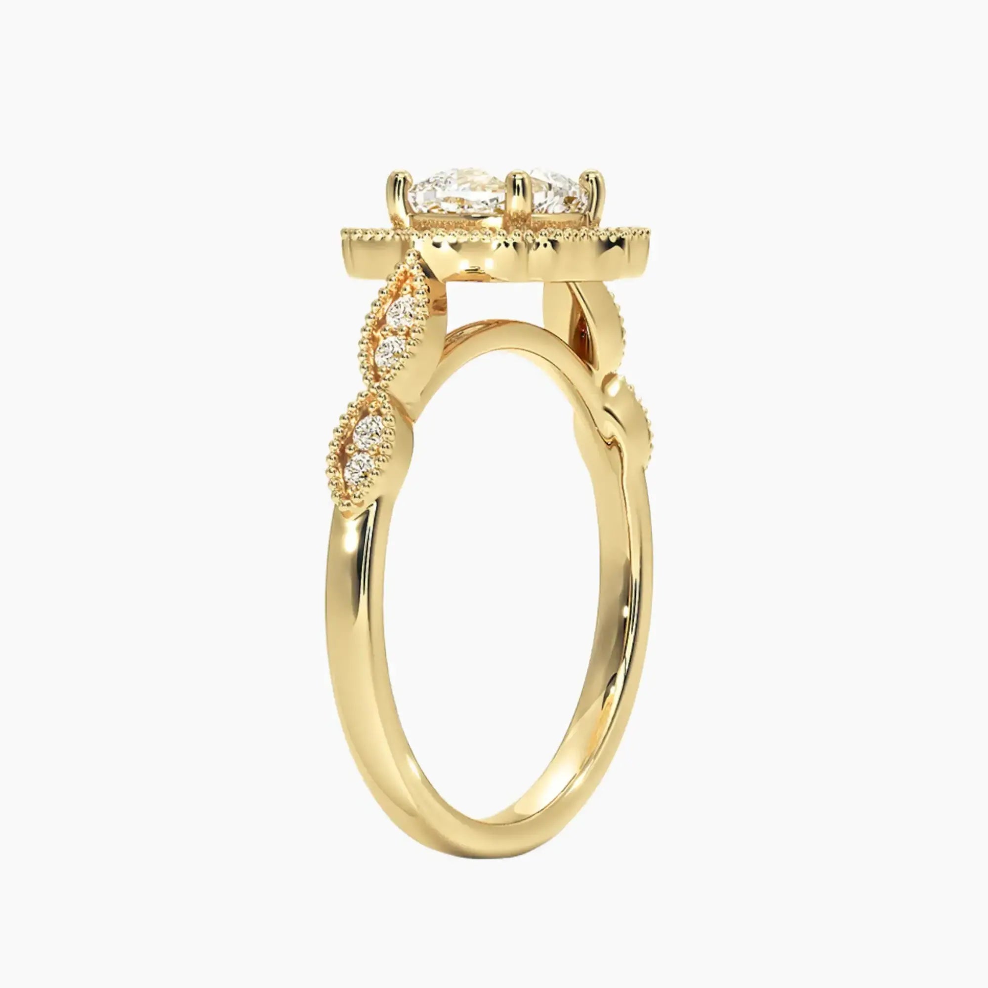 Talitha Cushion 2.5 Carat Lab Grown Diamond Engagement Ring in 14K Yellow Gold