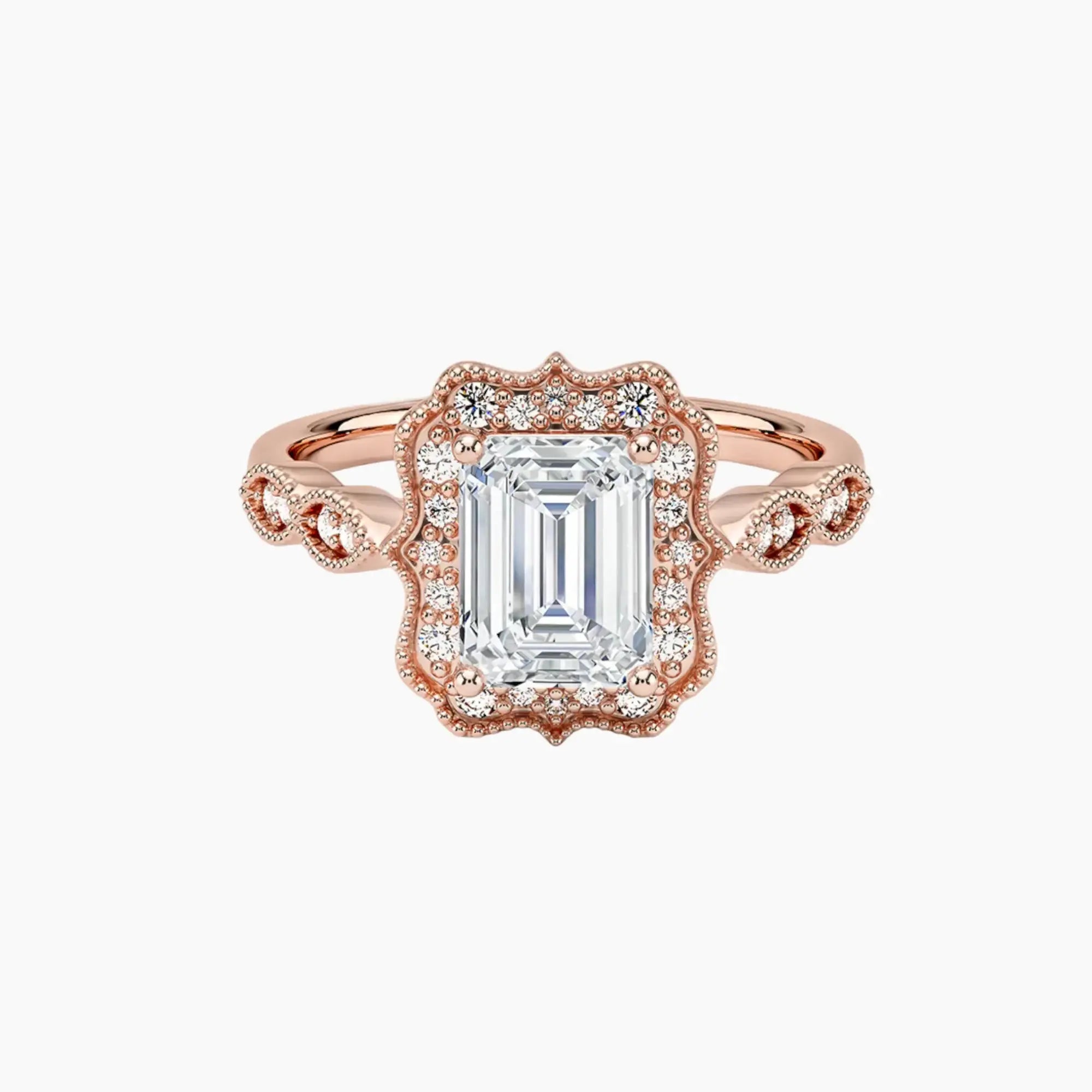 Talitha Emerald 2.5 Carat Lab Grown Diamond Engagement Ring in 14K White Gold