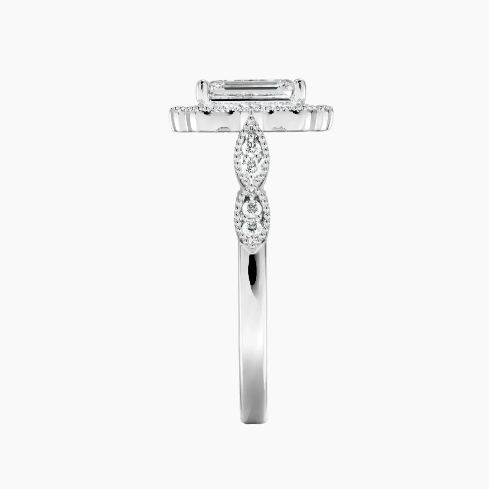 Talitha Emerald Diamond Ring Setting in 14K Yellow Gold
