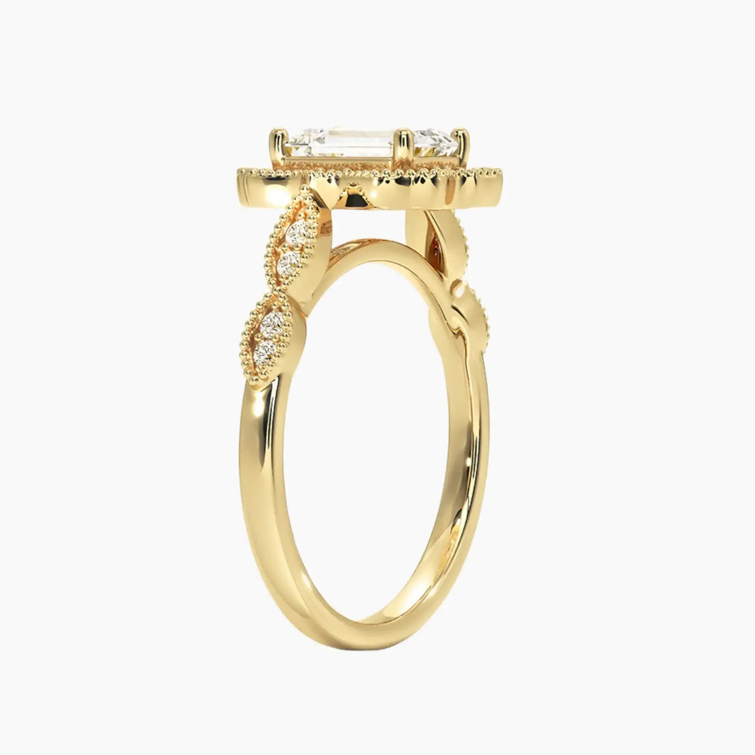 Talitha Emerald 1 Carat Lab Grown Diamond Engagement Ring in 18K Rose Gold