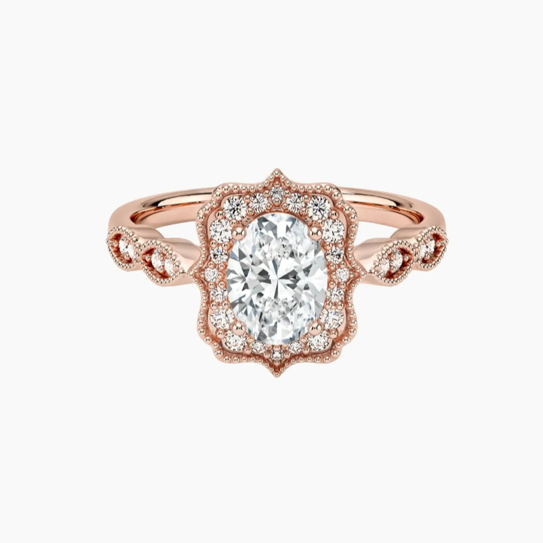 Talitha Oval 2 Carat Lab Grown Diamond Engagement Ring in 18K White Gold