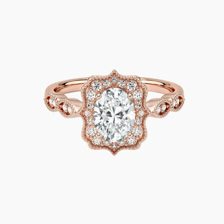Talitha Oval 2.5 Carat Lab Grown Diamond Engagement Ring in 14K Rose Gold