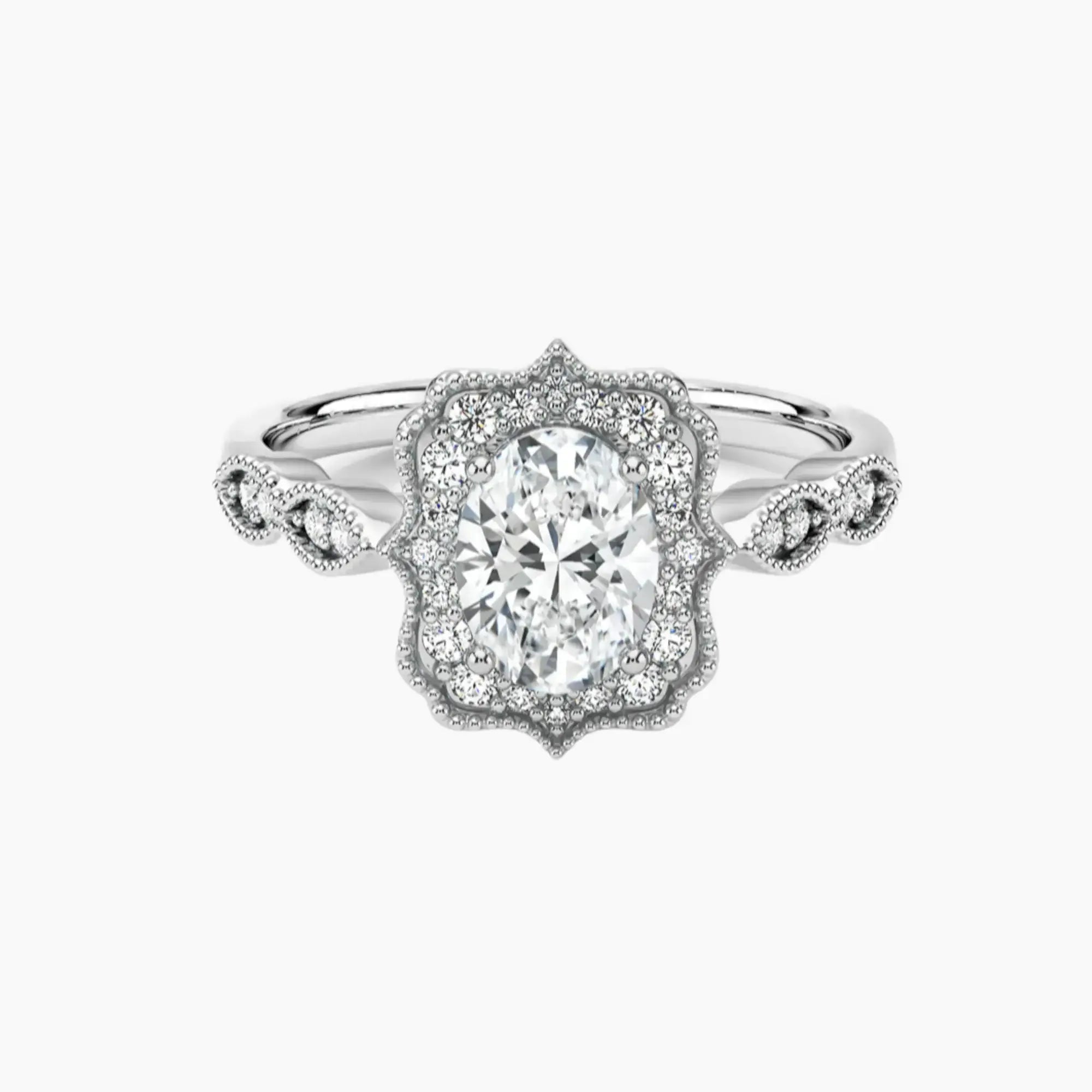 Talitha Oval 2.5 Carat Lab Grown Diamond Engagement Ring in 18K White Gold