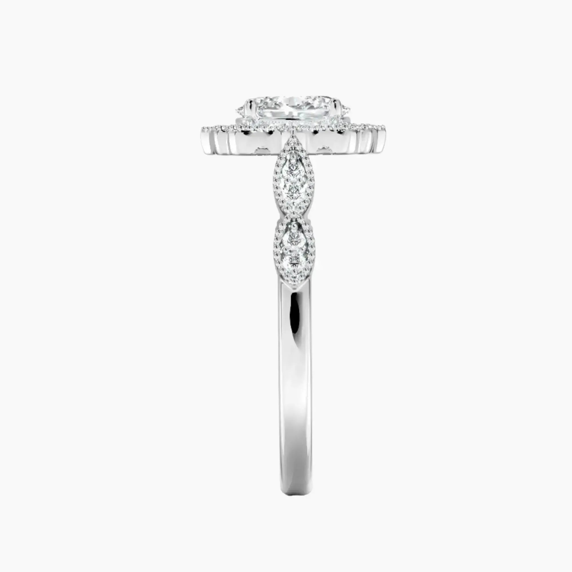 Talitha Oval 3 Carat Lab Grown Diamond Engagement Ring in 14K White Gold