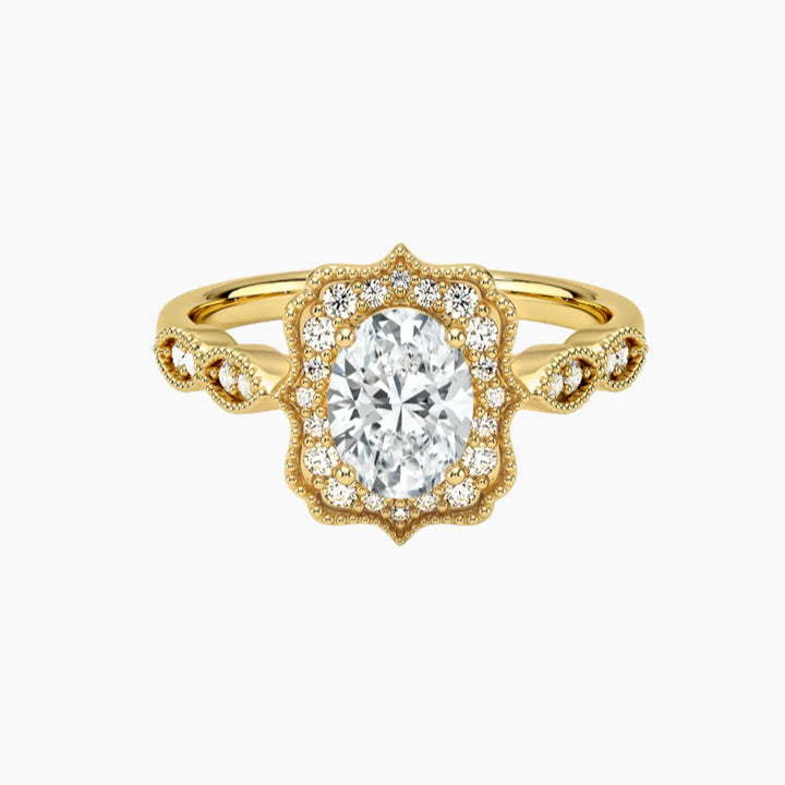 Talitha Oval 3 Carat Lab Grown Diamond Engagement Ring in 14K Yellow Gold