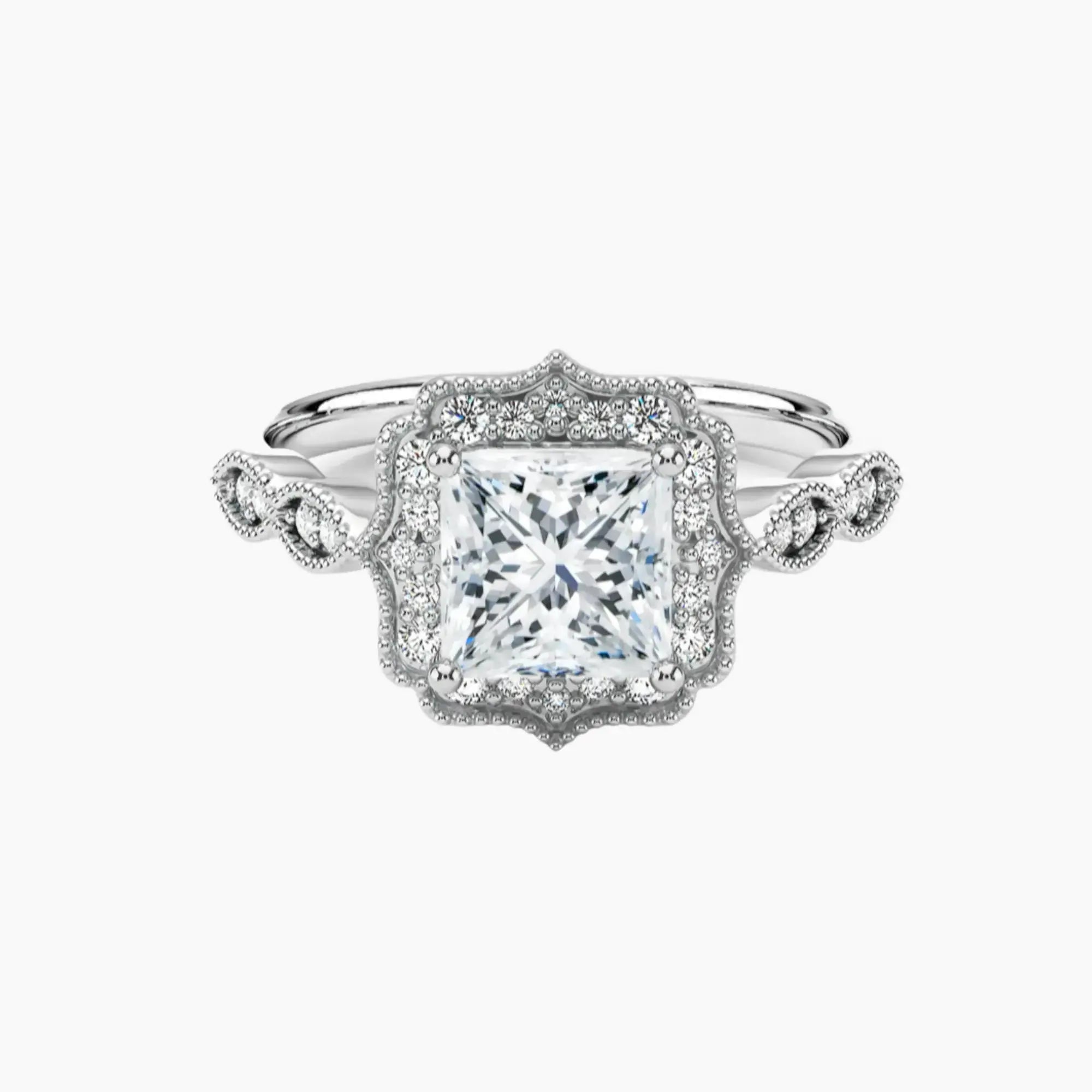 Talitha Princess 2.5 Carat Lab Grown Diamond Engagement Ring in 18K Rose Gold