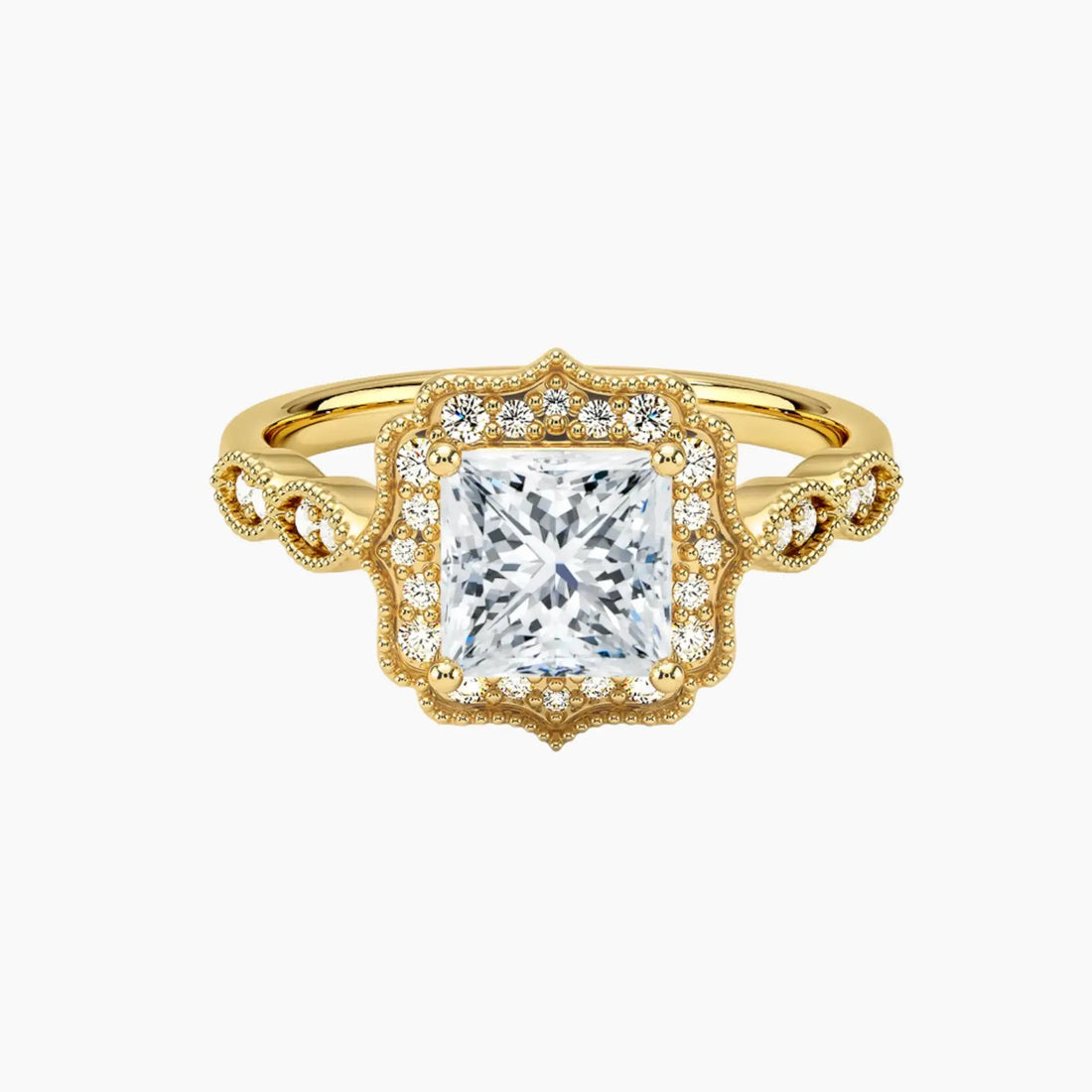 Talitha Princess 2 Carat Lab Grown Diamond Engagement Ring in 14K White Gold