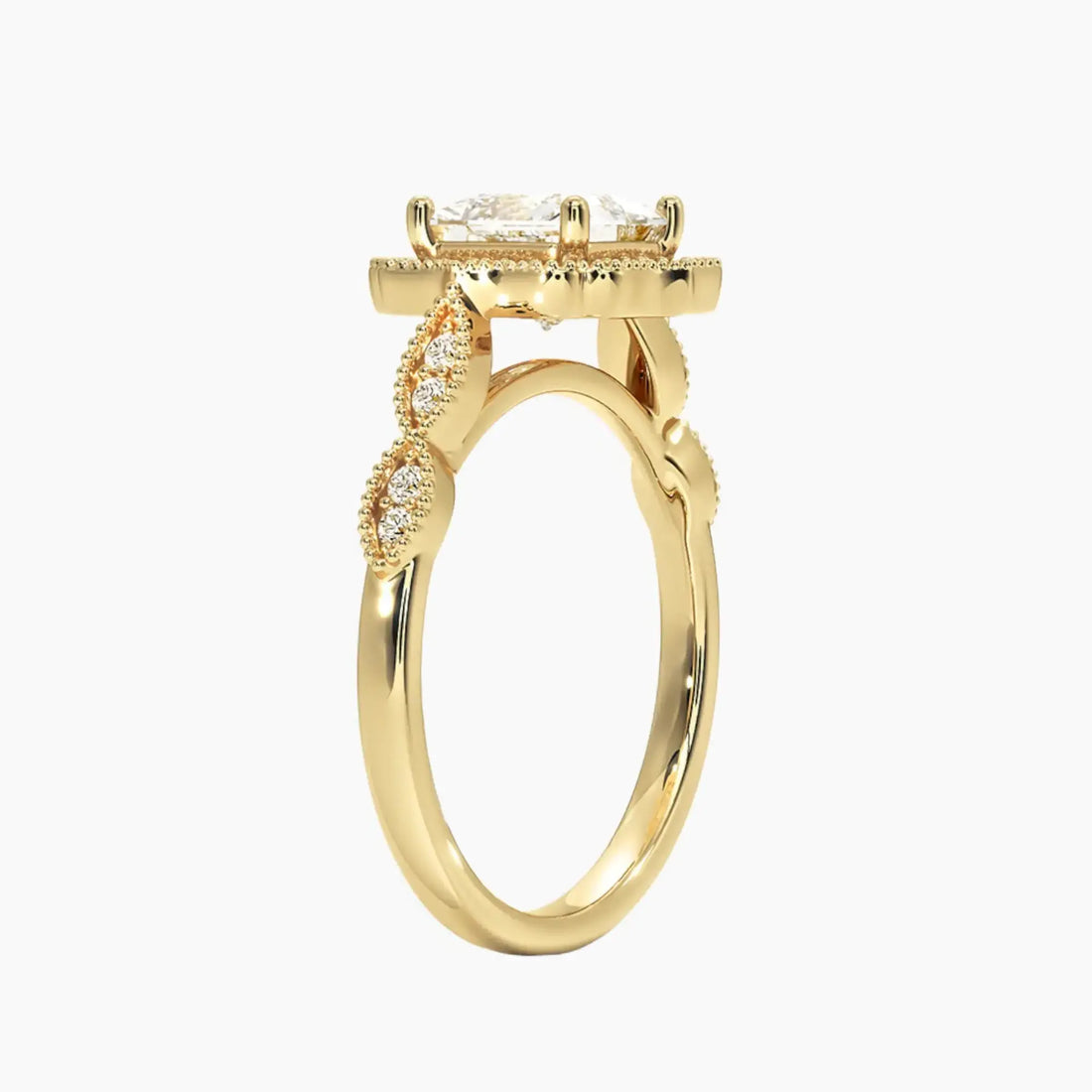 Talitha Princess 2.5 Carat Lab Grown Diamond Engagement Ring in 18K Yellow Gold