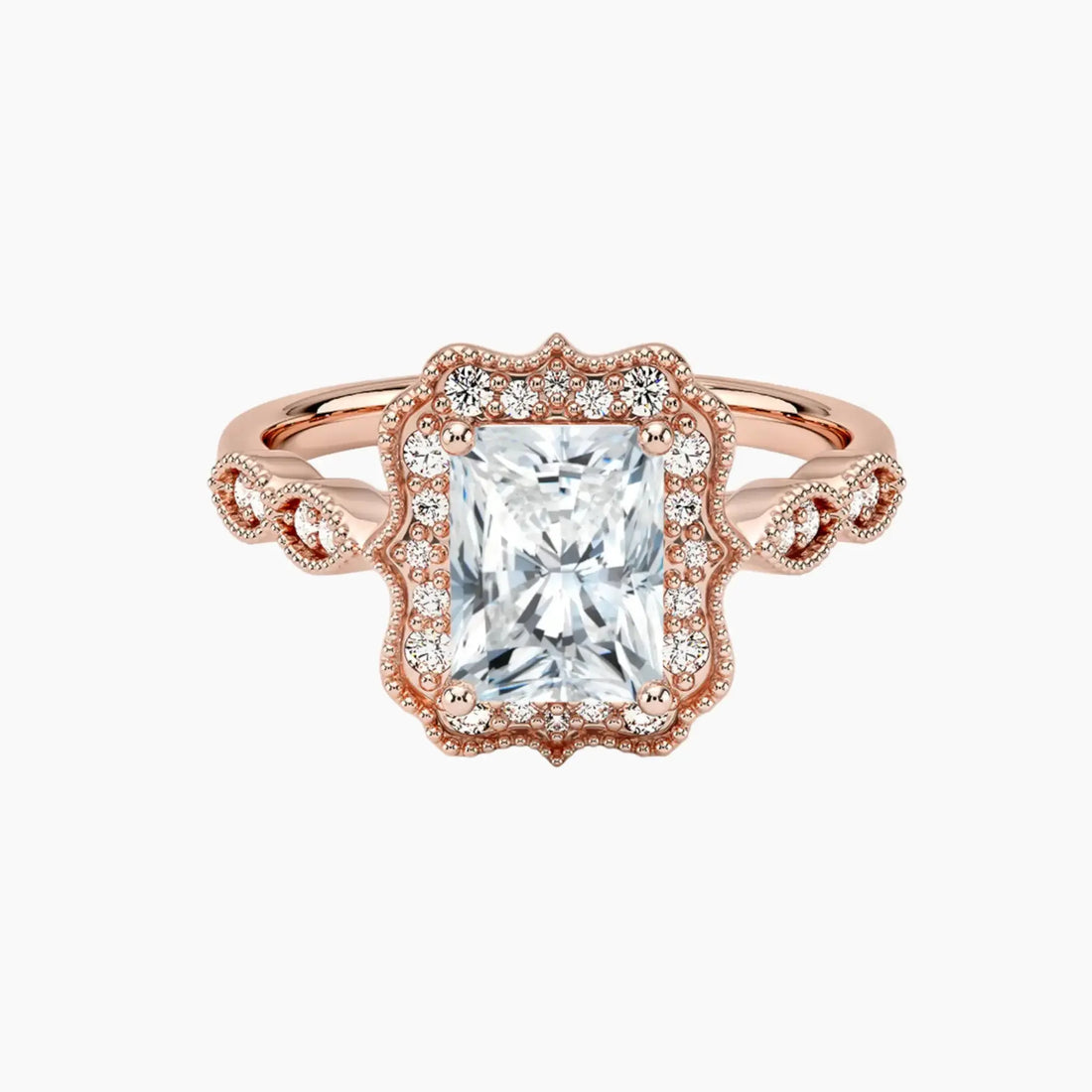Talitha Radiant 2 Carat Lab Grown Diamond Engagement Ring in 18K Yellow Gold
