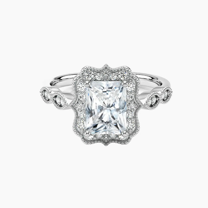 Talitha Radiant 1 Carat Lab Grown Diamond Engagement Ring in 14K White Gold