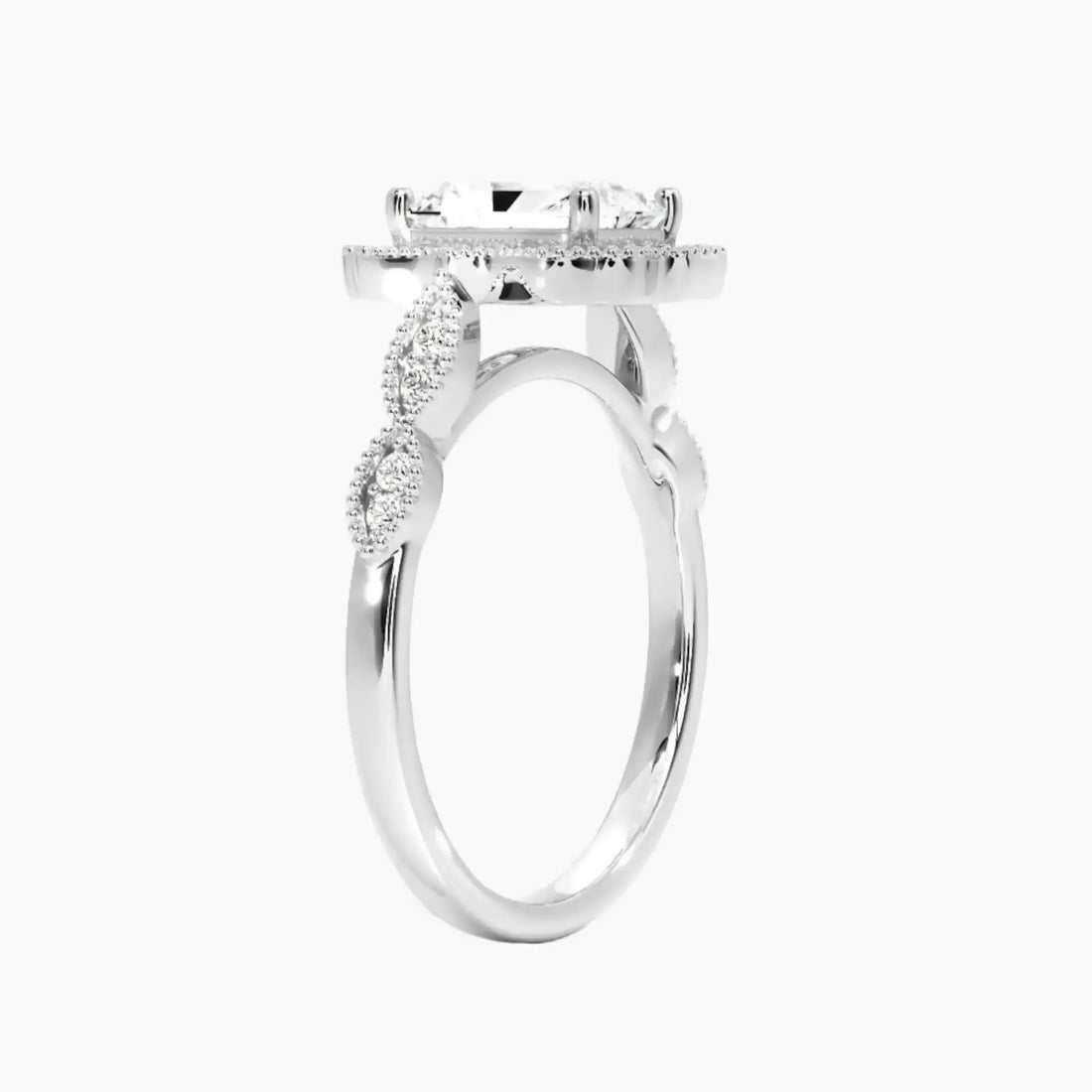 Talitha Radiant 2 Carat Lab Grown Diamond Engagement Ring in 18K White Gold
