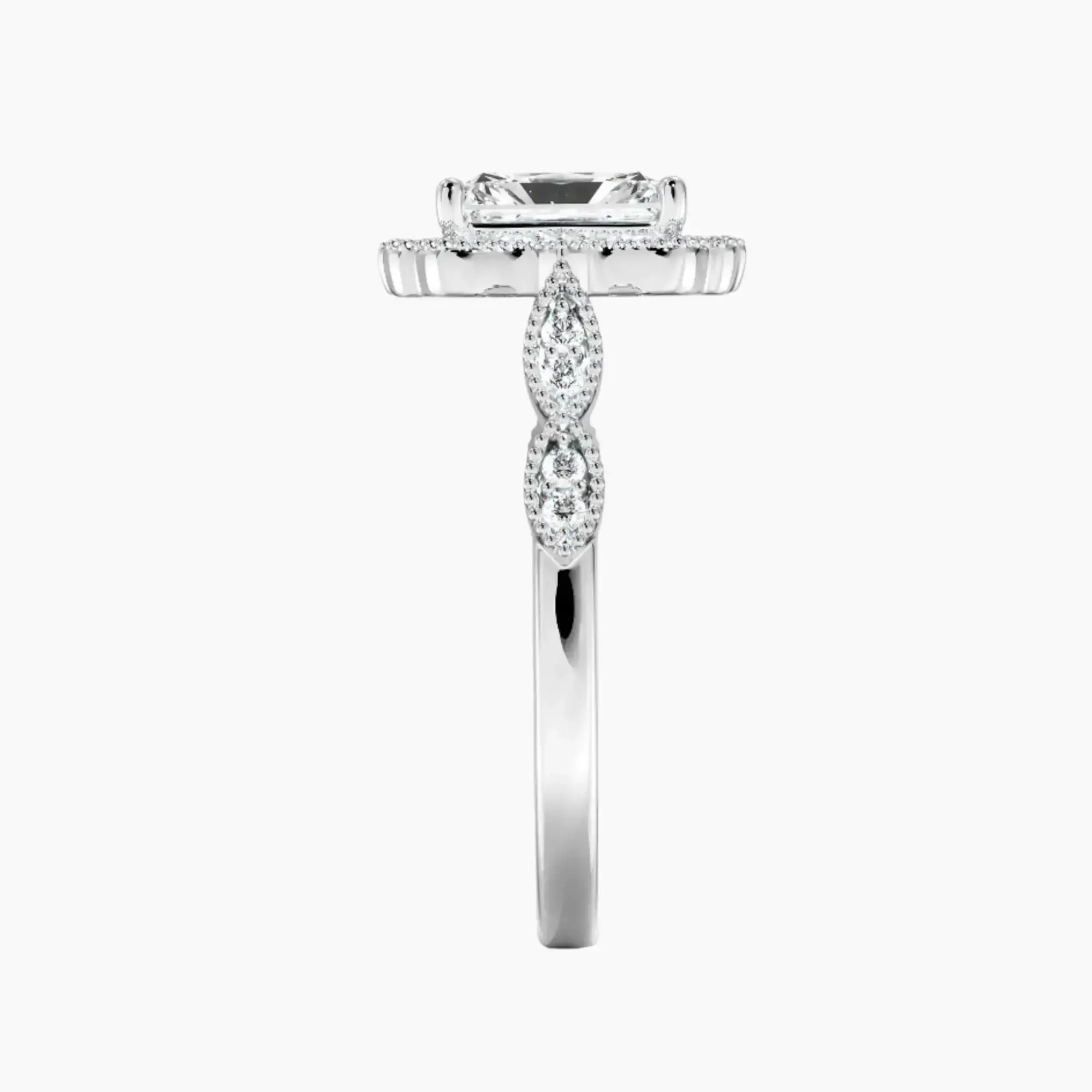 Talitha Radiant 2.5 Carat Lab Grown Diamond Engagement Ring in 18K Yellow Gold
