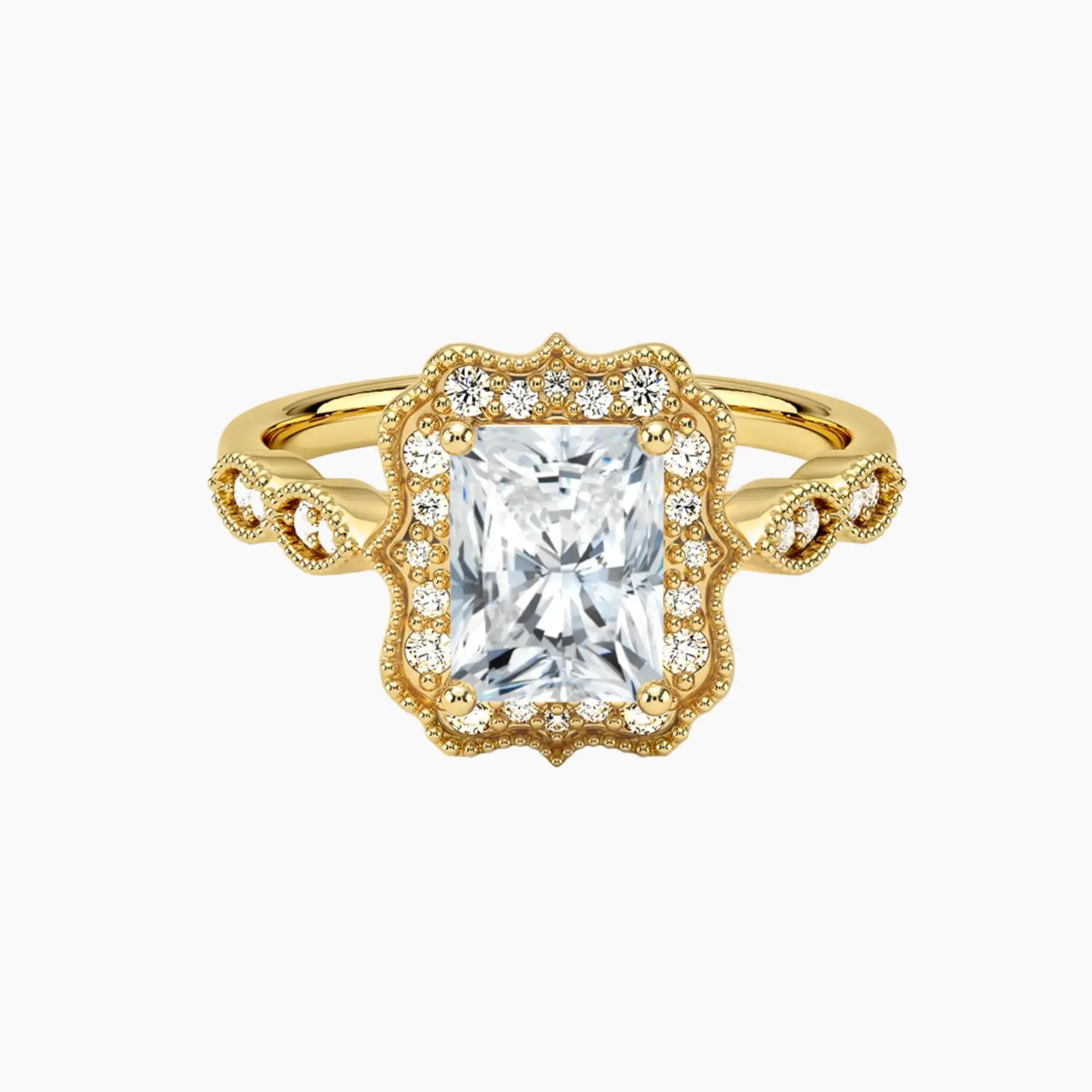 Talitha Radiant 1 Carat Lab Grown Diamond Engagement Ring in 18K White Gold