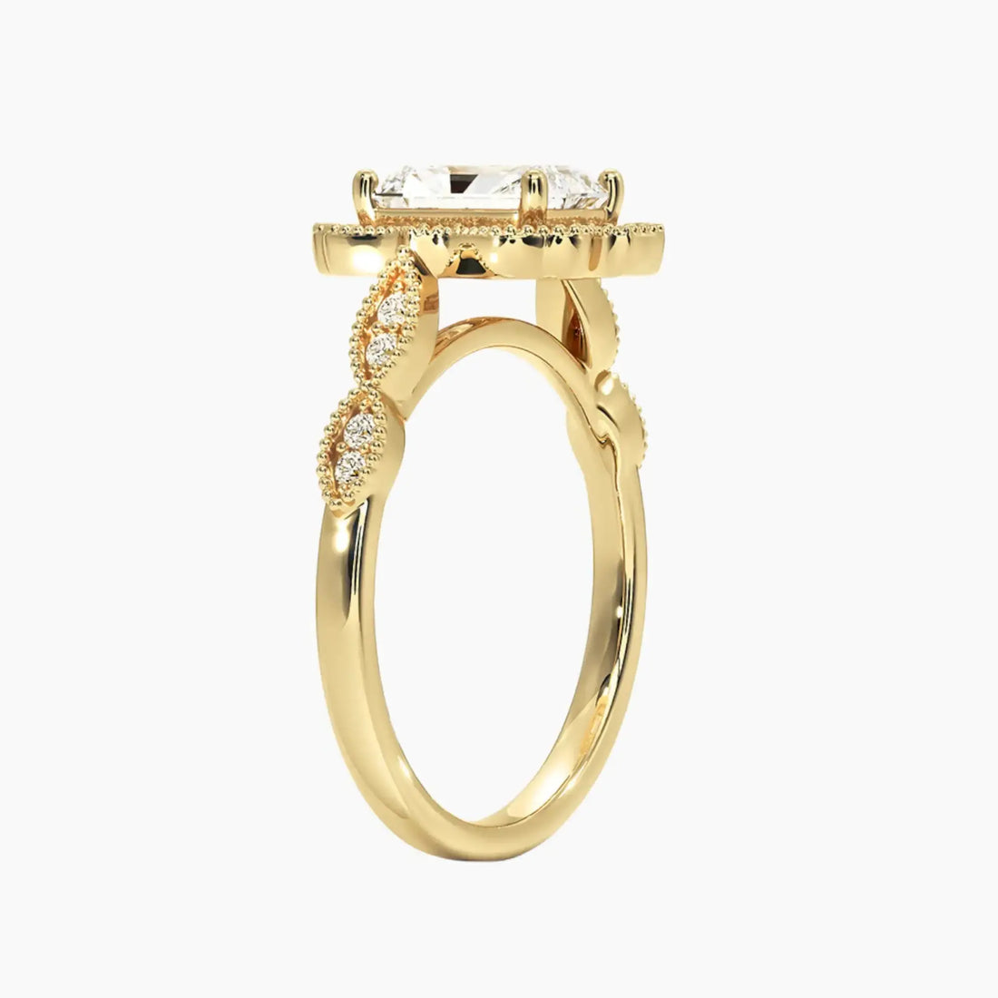 Talitha Radiant 1 Carat Lab Grown Diamond Engagement Ring in 18K Yellow Gold