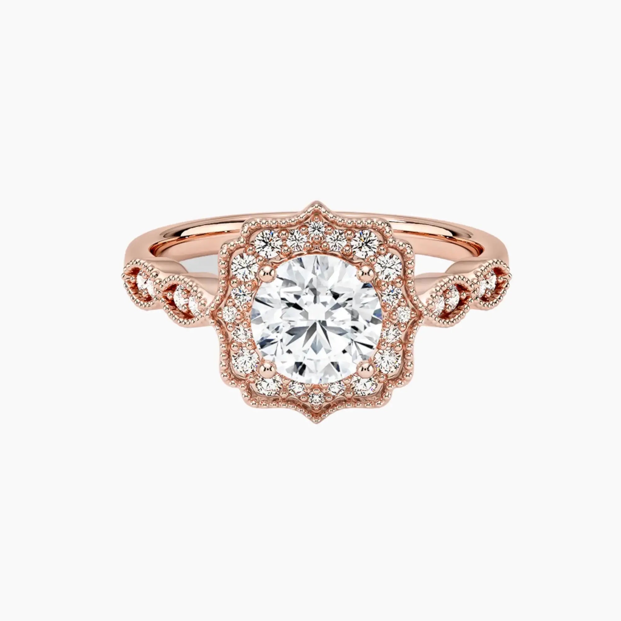 Talitha Round 1.5 Carat Lab Grown Diamond Engagement Ring in 18K Yellow Gold