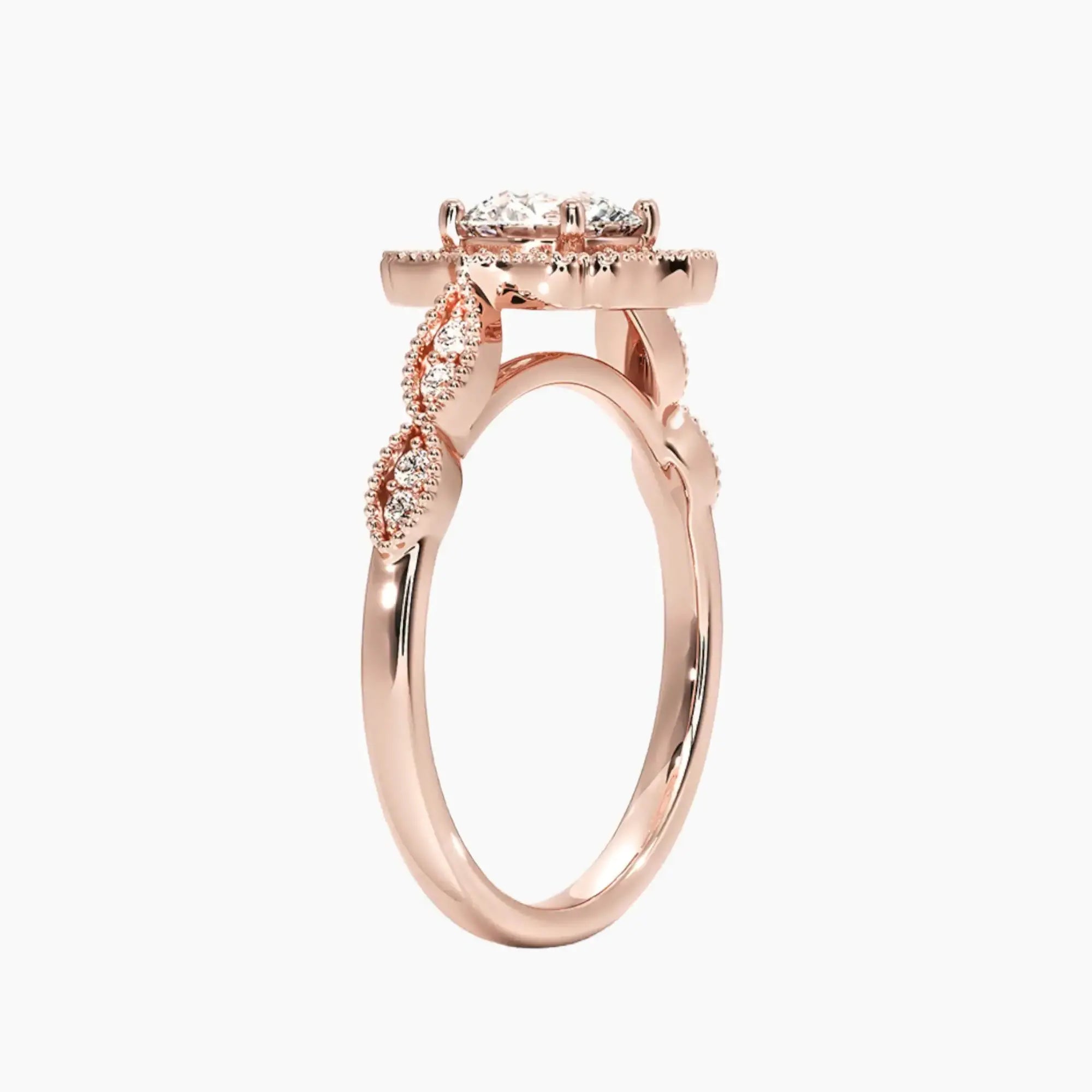 Talitha Round 1 Carat Lab Grown Diamond Engagement Ring in 18K White Gold