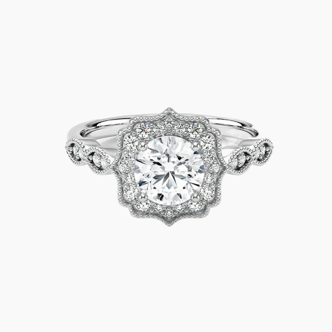Talitha Round 3 Carat Lab Grown Diamond Engagement Ring in 14K Rose Gold