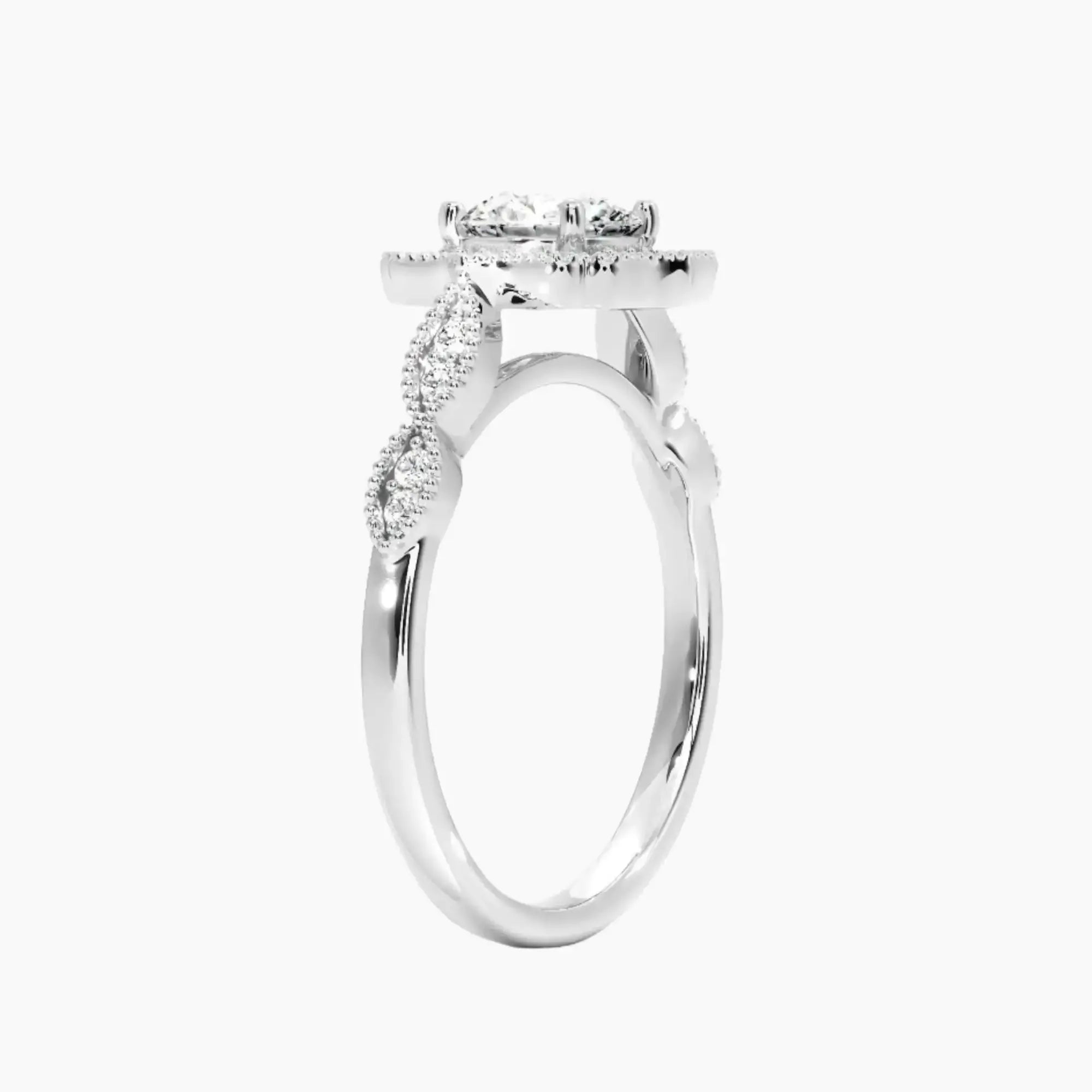 Talitha Round 1.5 Carat Lab Grown Diamond Engagement Ring in 18K White Gold
