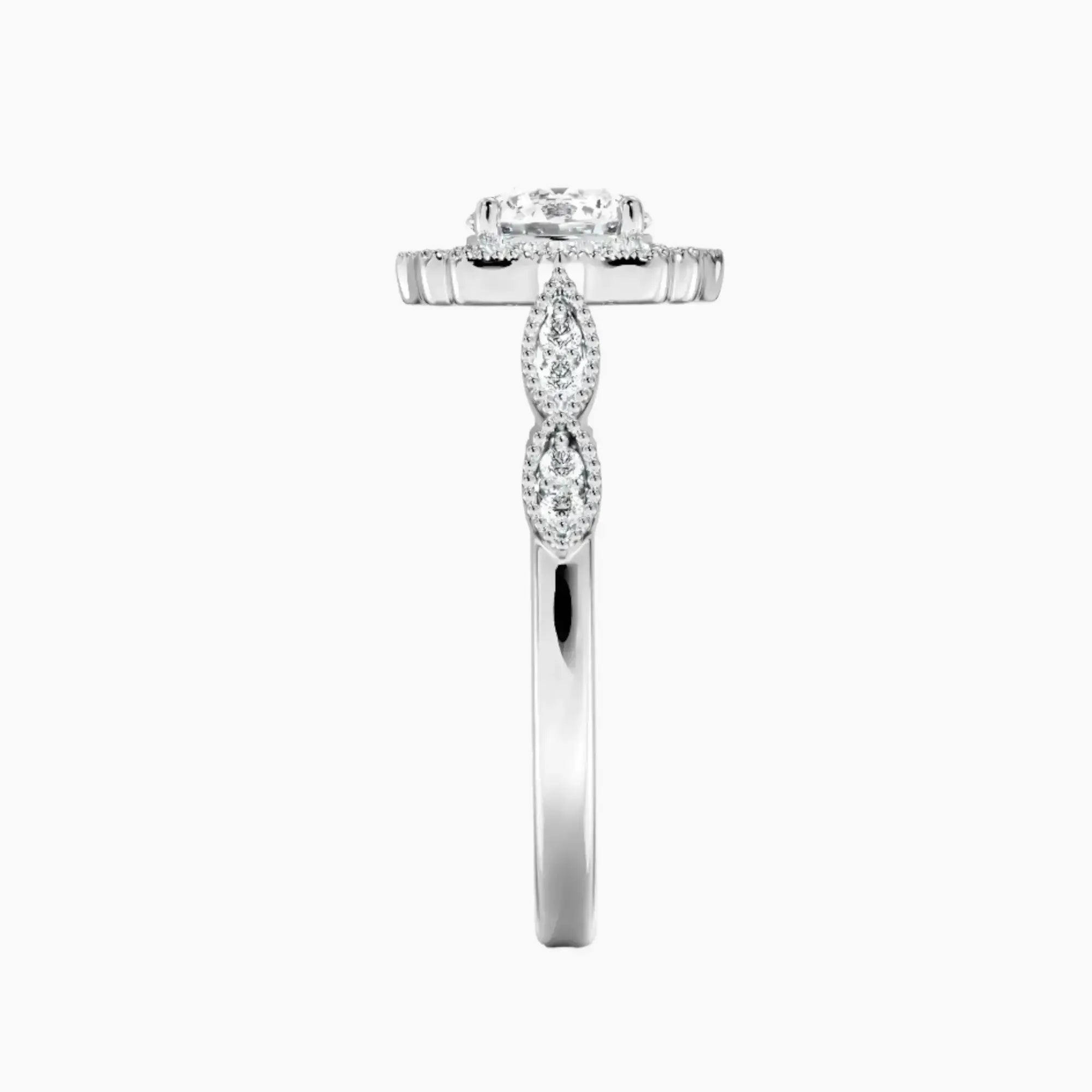 Talitha Round 2 Carat Lab Grown Diamond Engagement Ring in 18K White Gold