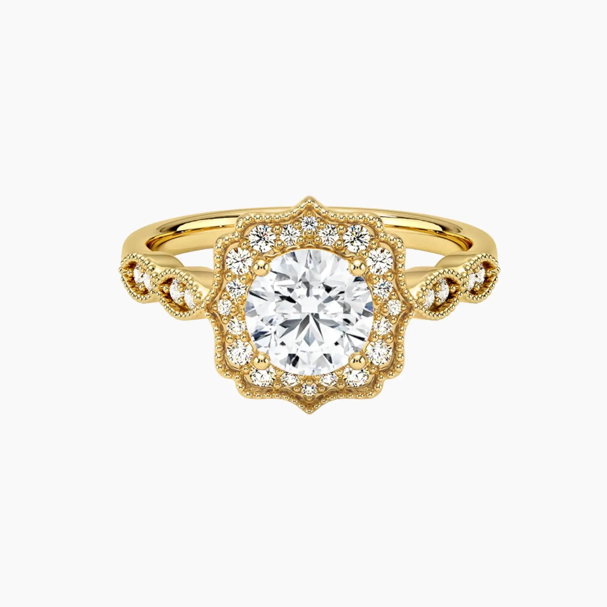 Talitha Round 2.5 Carat Lab Grown Diamond Engagement Ring in 18K White Gold