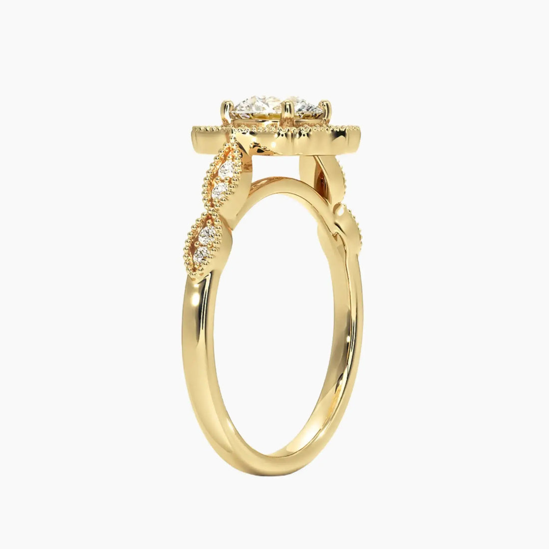 Talitha Round 1 Carat Lab Grown Diamond Engagement Ring in 18K White Gold