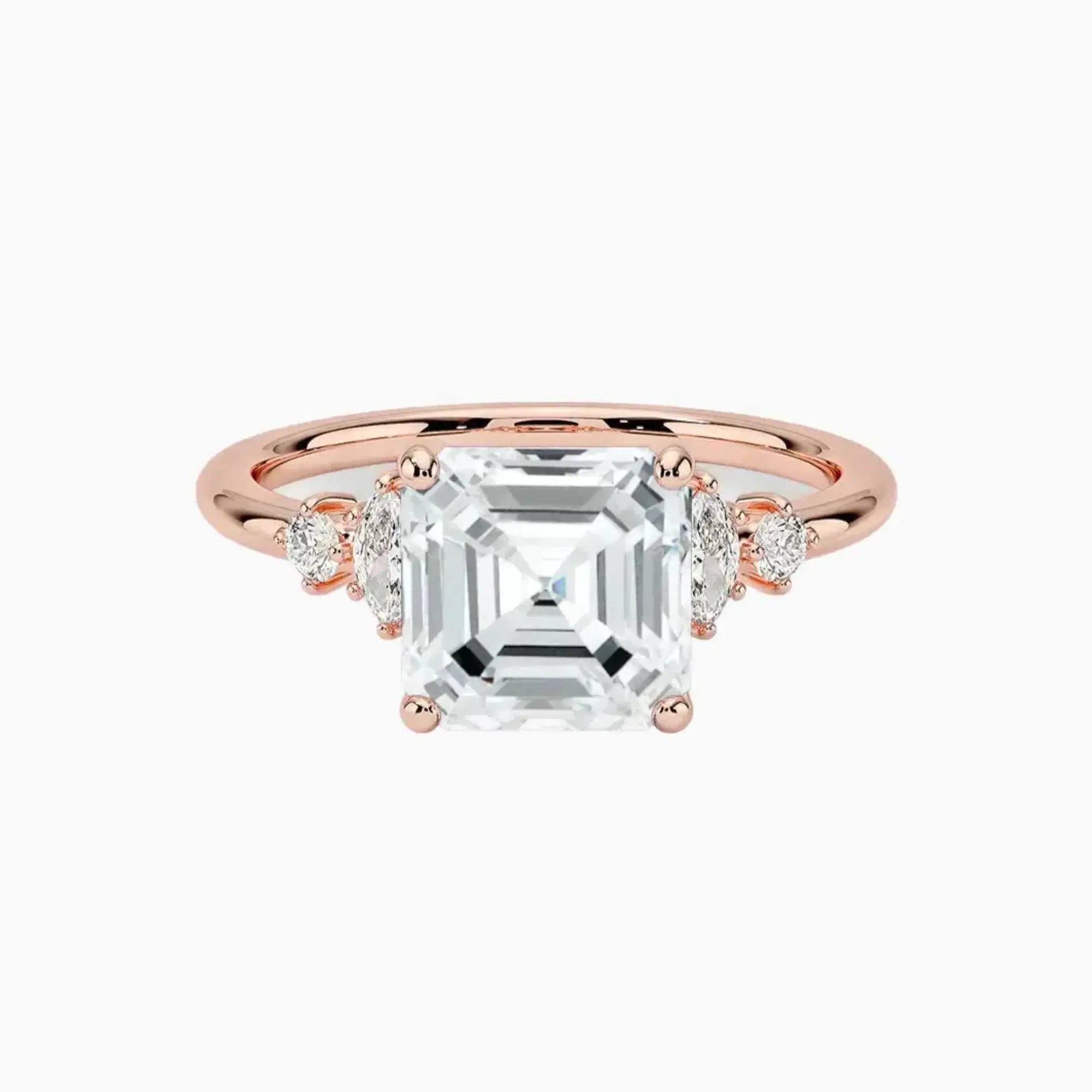 Jordana Asscher Designer 2.5 Carat Lab Grown Diamond Engagement Ring in 14K Yellow Gold