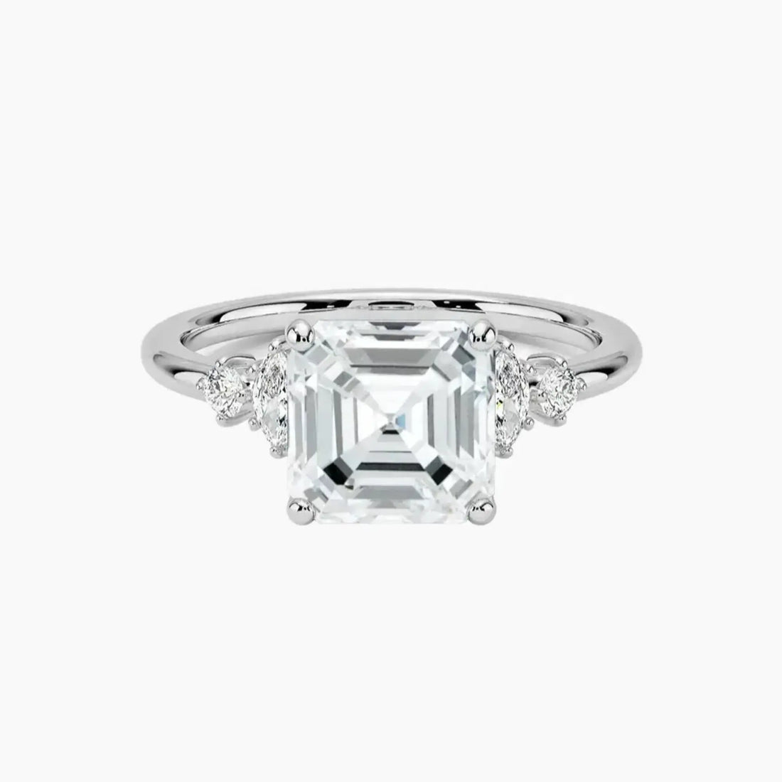Jordana Asscher Designer Diamond Ring Setting in 14K White Gold