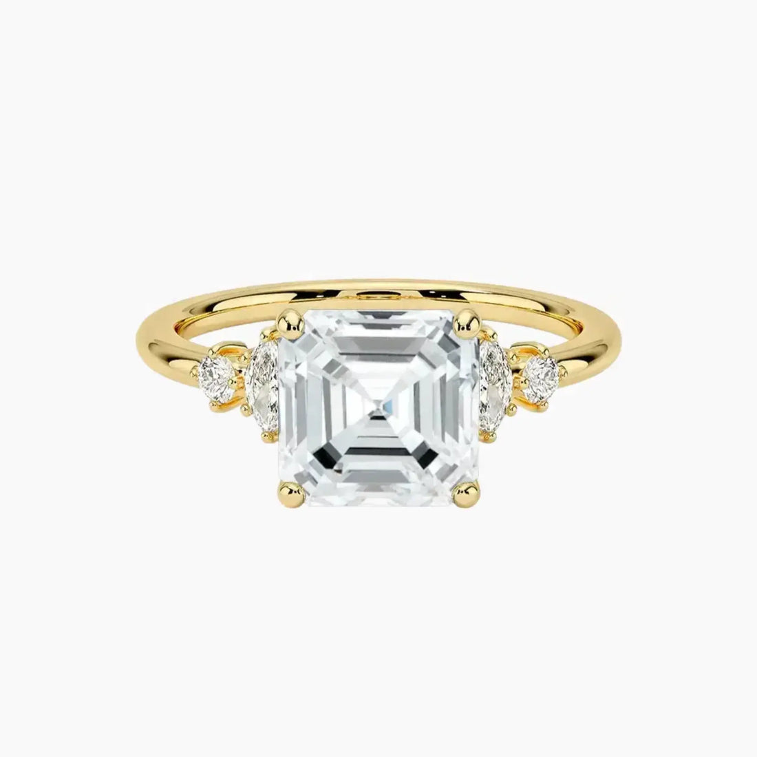 Jordana Asscher Designer Diamond Ring Setting in 14K Yellow Gold