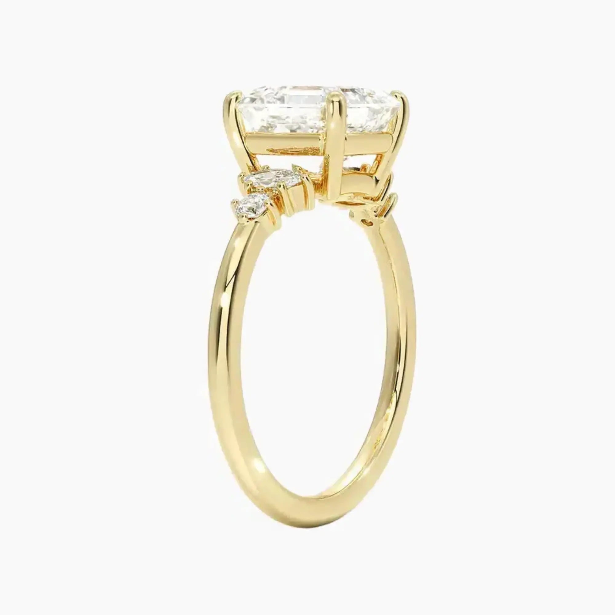 Jordana Asscher Designer 2.5 Carat Lab Grown Diamond Engagement Ring in 18K Yellow Gold
