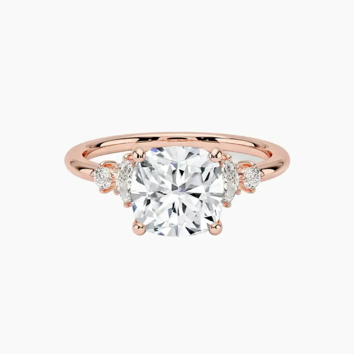 Jordana Cushion Designer 2 Carat Lab Grown Diamond Engagement Ring in 14K Rose Gold