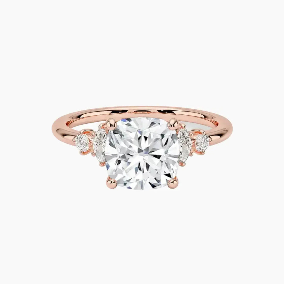 Jordana Cushion Designer 1.5 Carat Lab Grown Diamond Engagement Ring in 14K White Gold