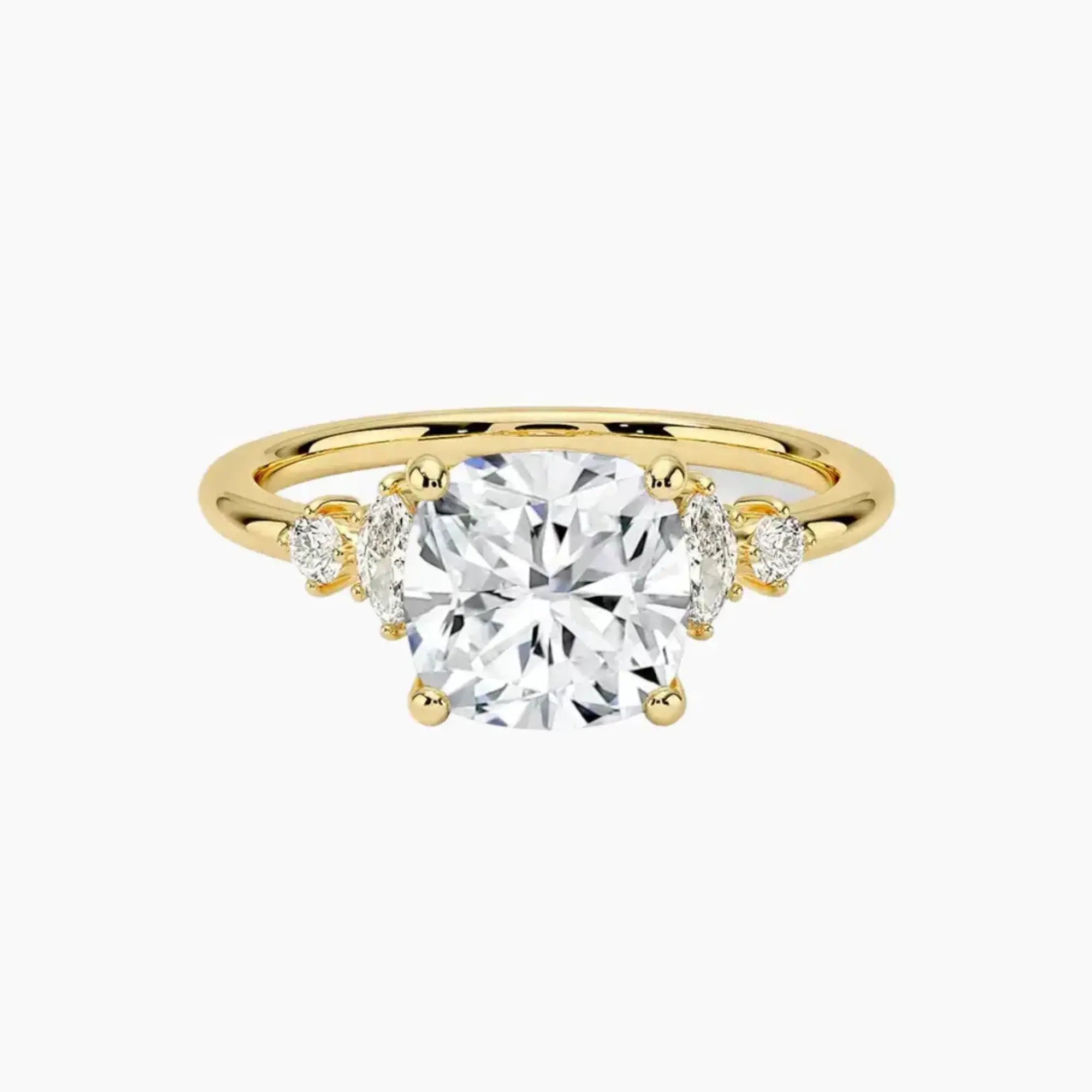 Jordana Cushion Designer 3 Carat Lab Grown Diamond Engagement Ring in 14K Rose Gold