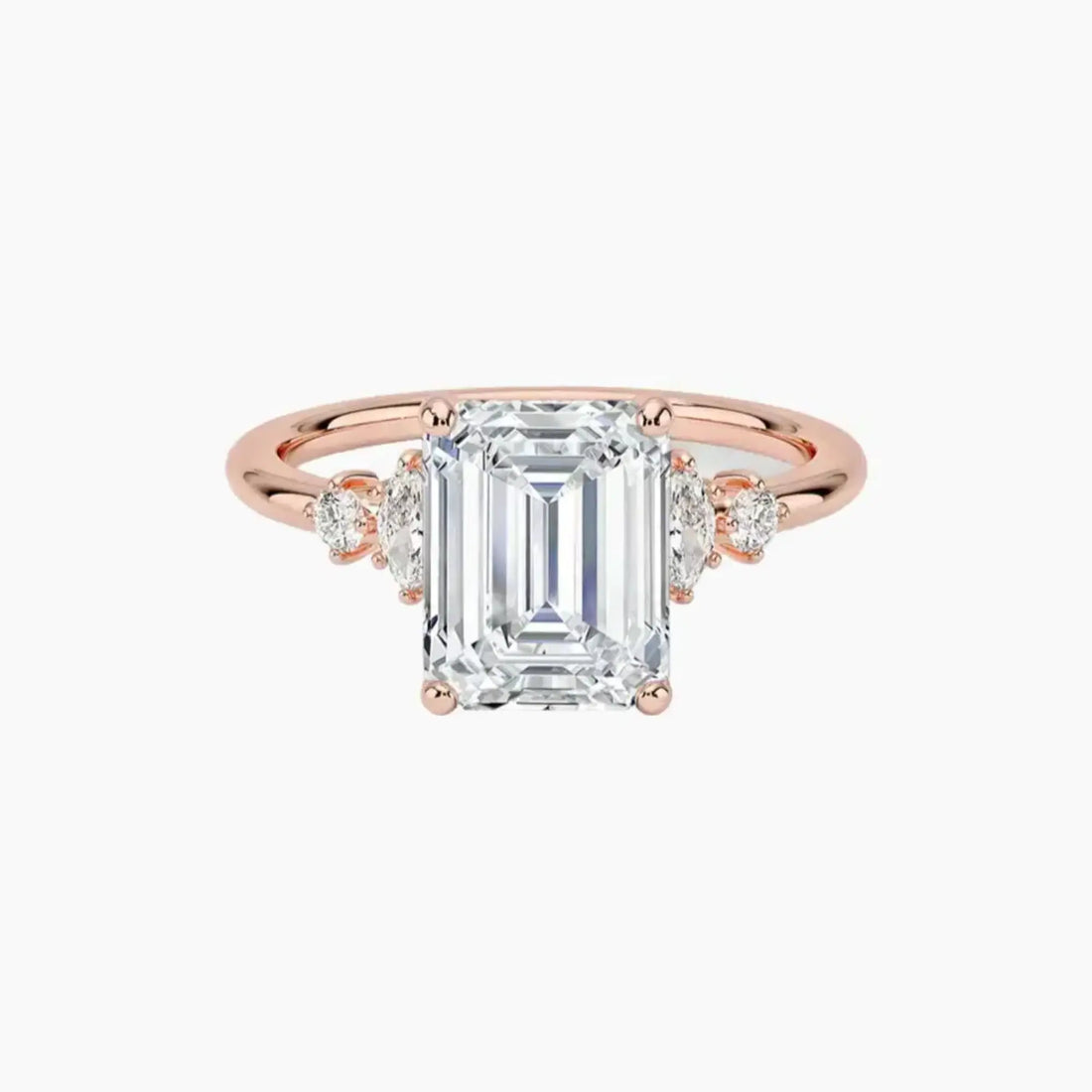 Jordana Emerald Designer Diamond Ring Setting in 14K White Gold