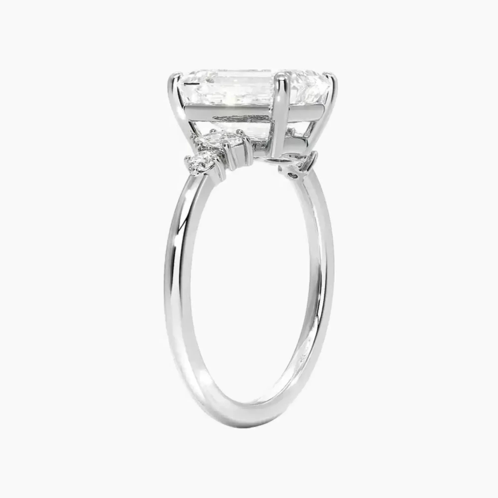 Jordana Emerald Designer 2 Carat Lab Grown Diamond Engagement Ring in 14K White Gold