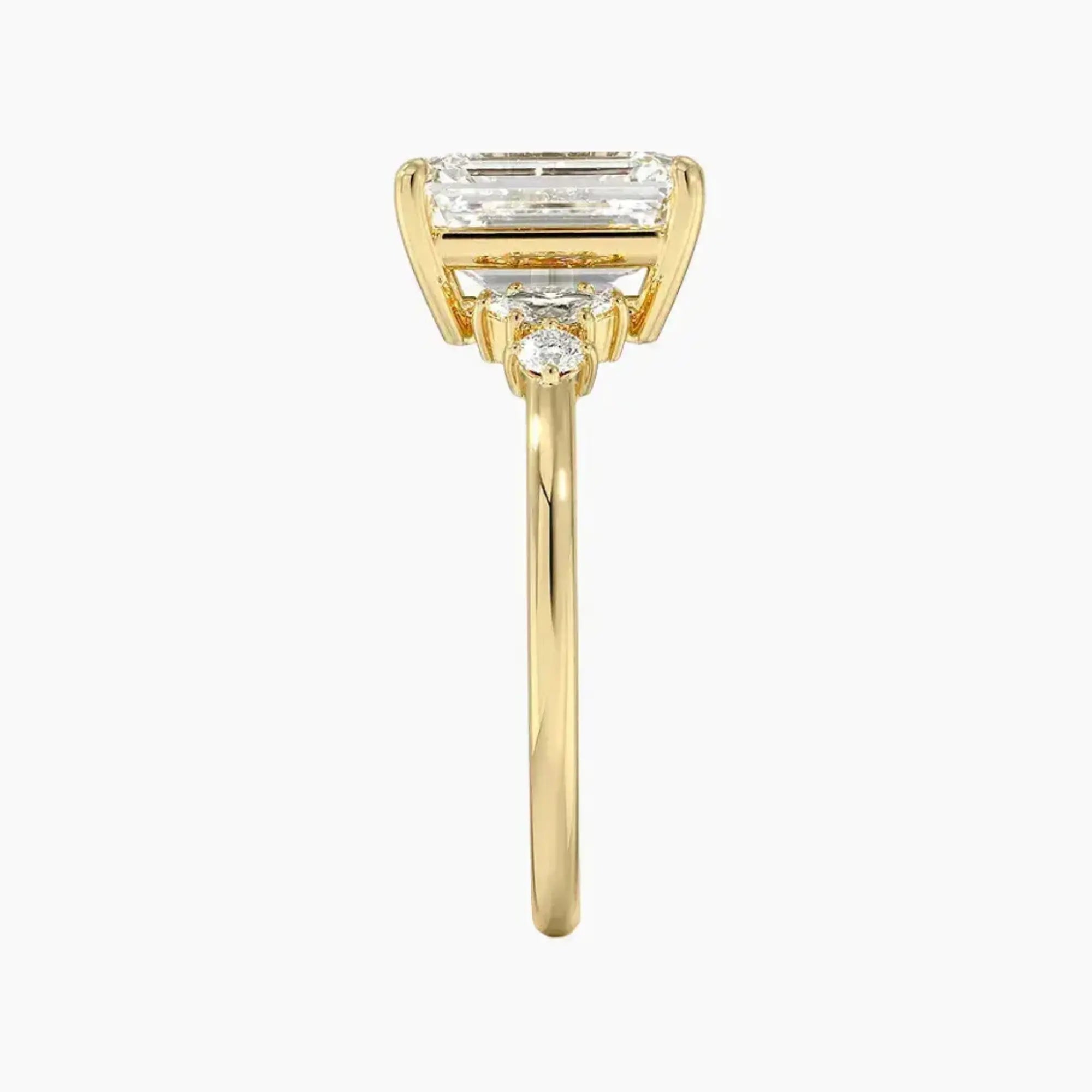 Jordana Emerald Designer Diamond Ring Setting in 18K Yellow Gold