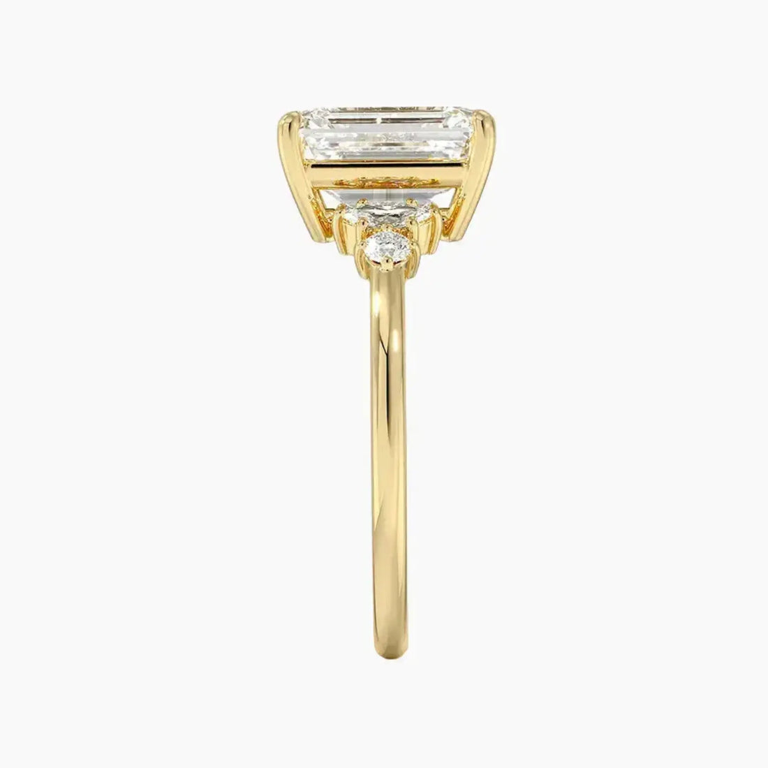 Jordana Emerald Designer 2.5 Carat Lab Grown Diamond Engagement Ring in 18K White Gold