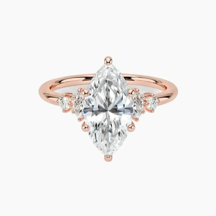 Jordana Marquise Designer 1.5 Carat Lab Grown Diamond Engagement Ring in 14K Rose Gold