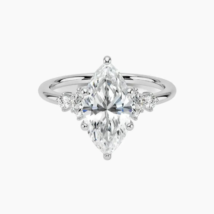 Jordana Marquise Designer 1 Carat Lab Grown Diamond Engagement Ring in 18K White Gold
