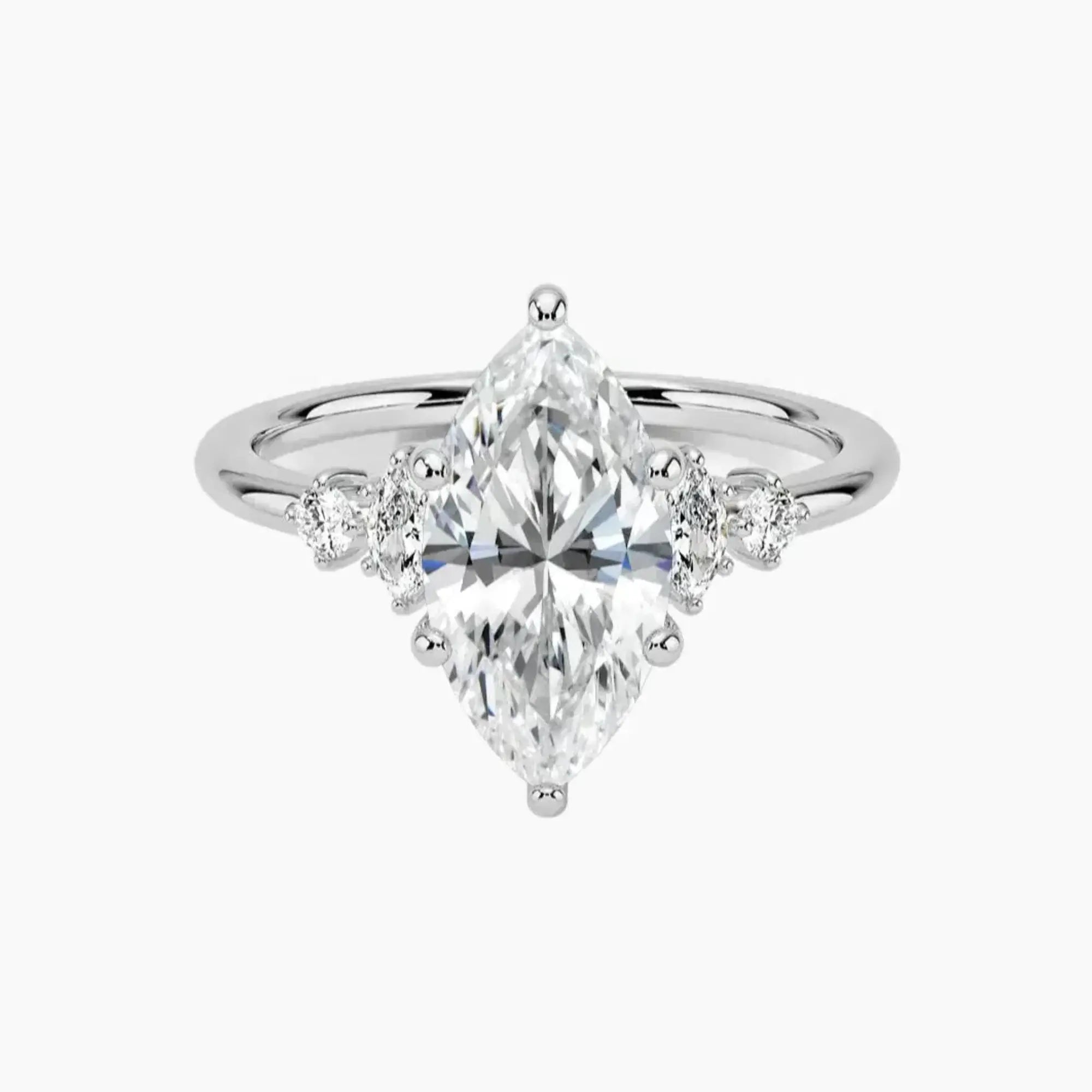 Jordana Marquise Designer 1.5 Carat Lab Grown Diamond Engagement Ring in 18K Rose Gold