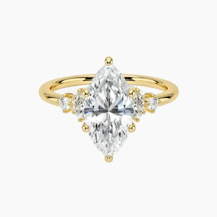 Jordana Marquise Designer 1 Carat Lab Grown Diamond Engagement Ring in 14K Yellow Gold