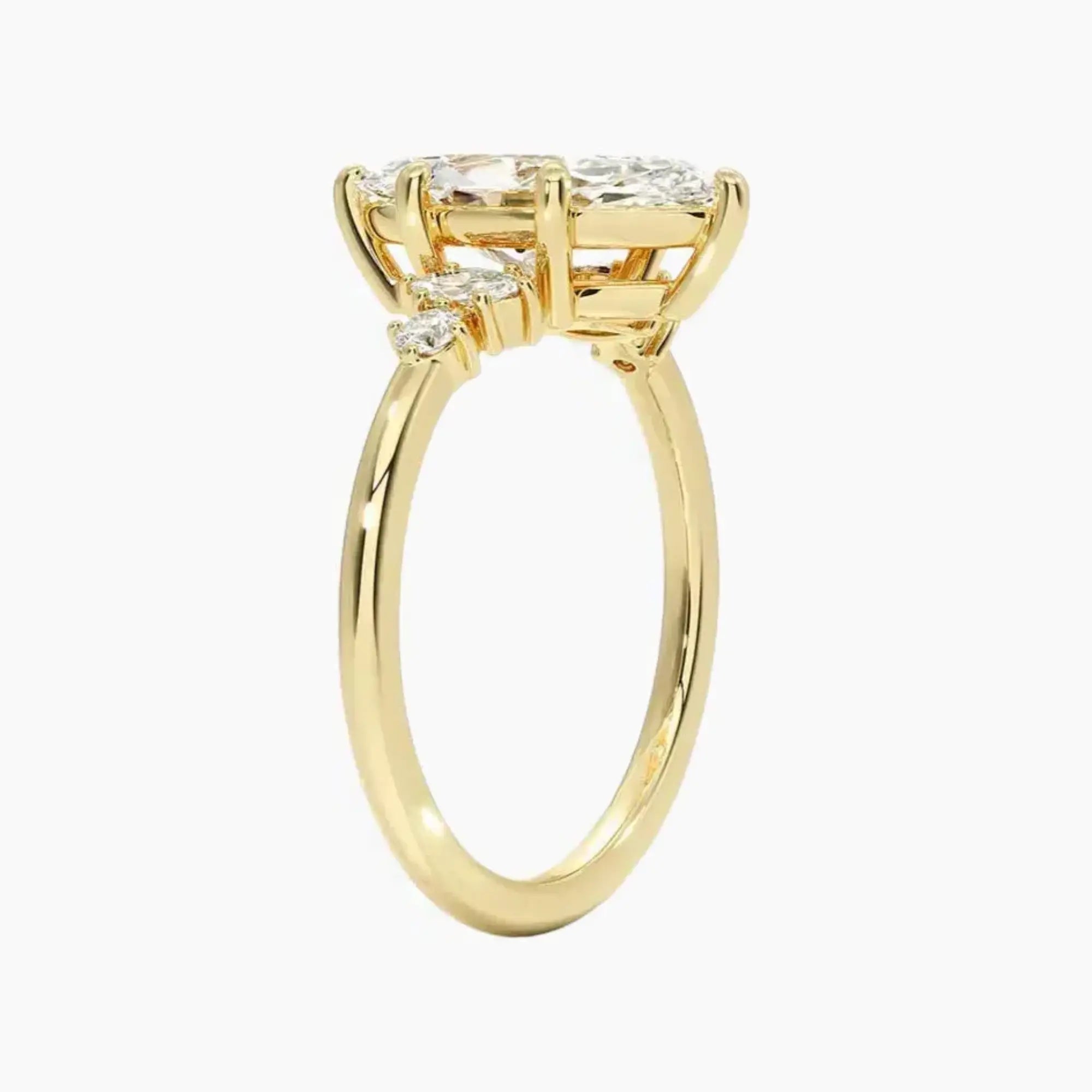 Jordana Marquise Designer 2 Carat Lab Grown Diamond Engagement Ring in 14K Yellow Gold