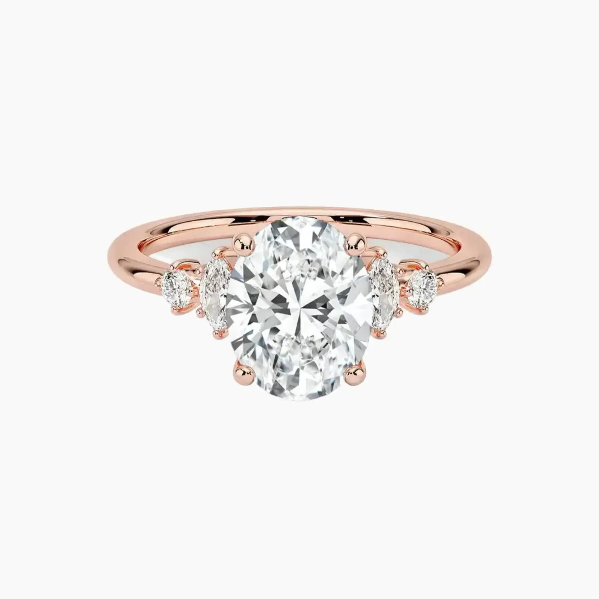 Jordana Oval Designer Diamond Ring Setting in 14K Rose Gold