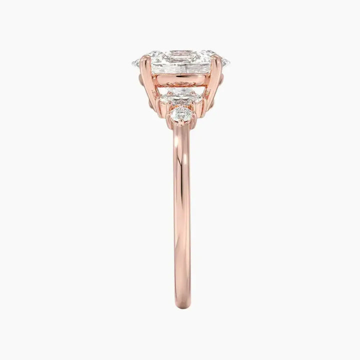 Jordana Oval Designer 2.5 Carat Lab Grown Diamond Engagement Ring in 14K Yellow Gold