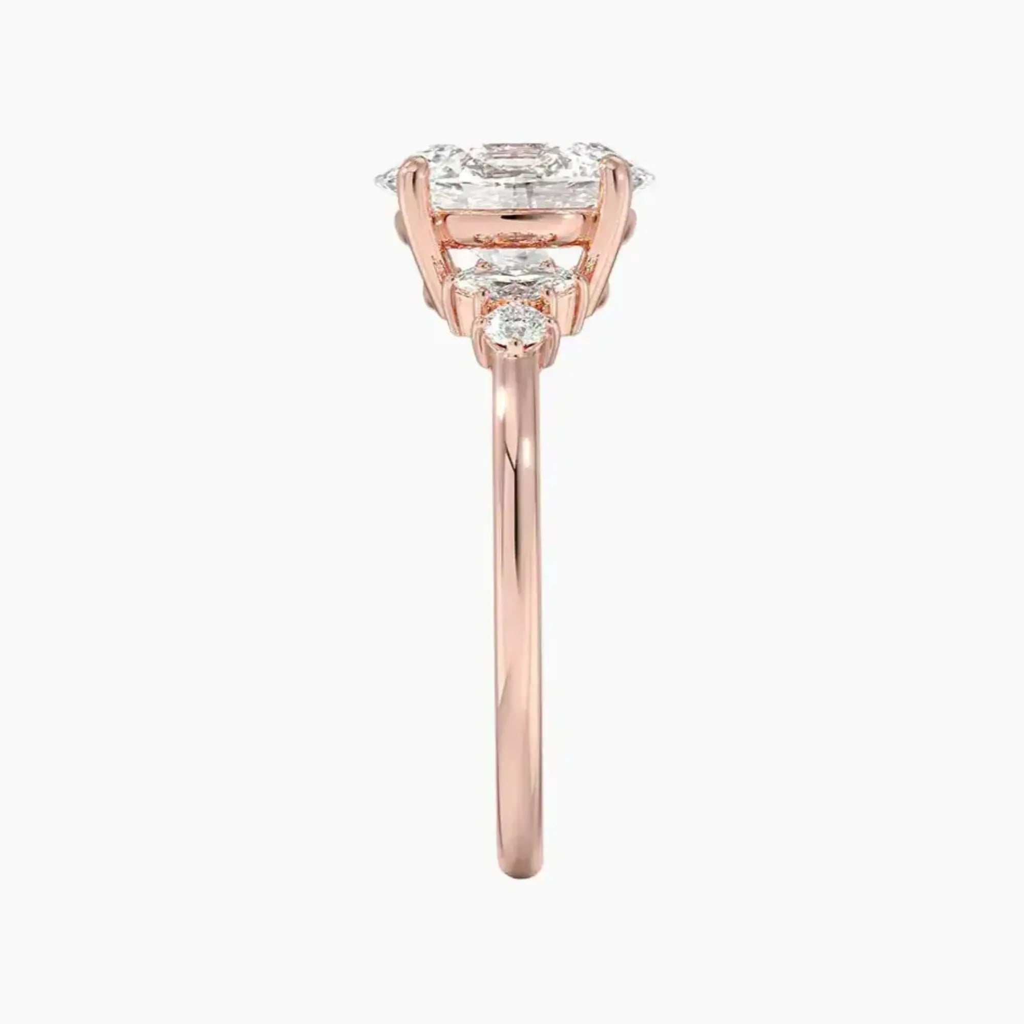 Jordana Oval Designer Diamond Ring Setting in 18K Rose Gold