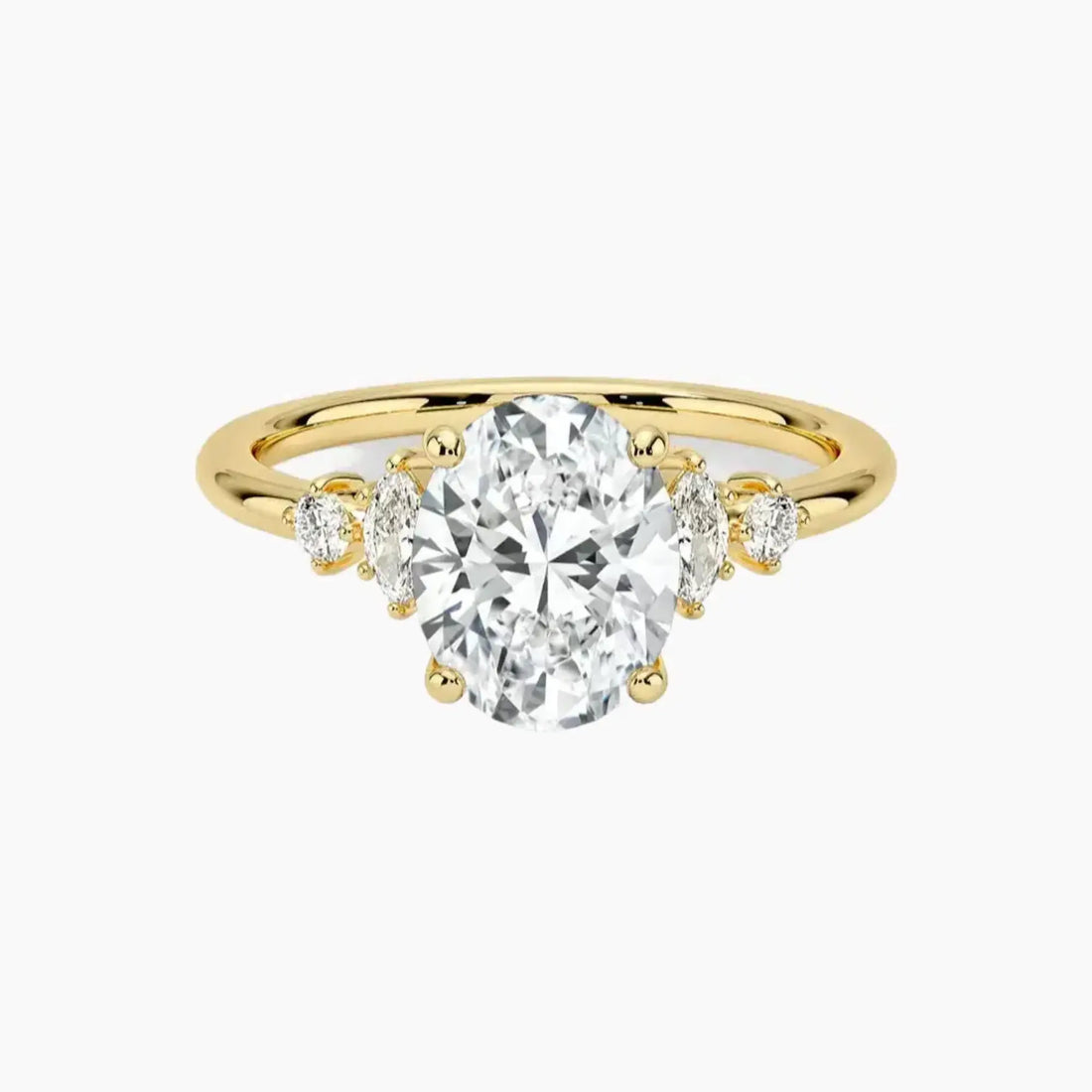Jordana Oval Designer Diamond Ring Setting in 18K Yellow Gold