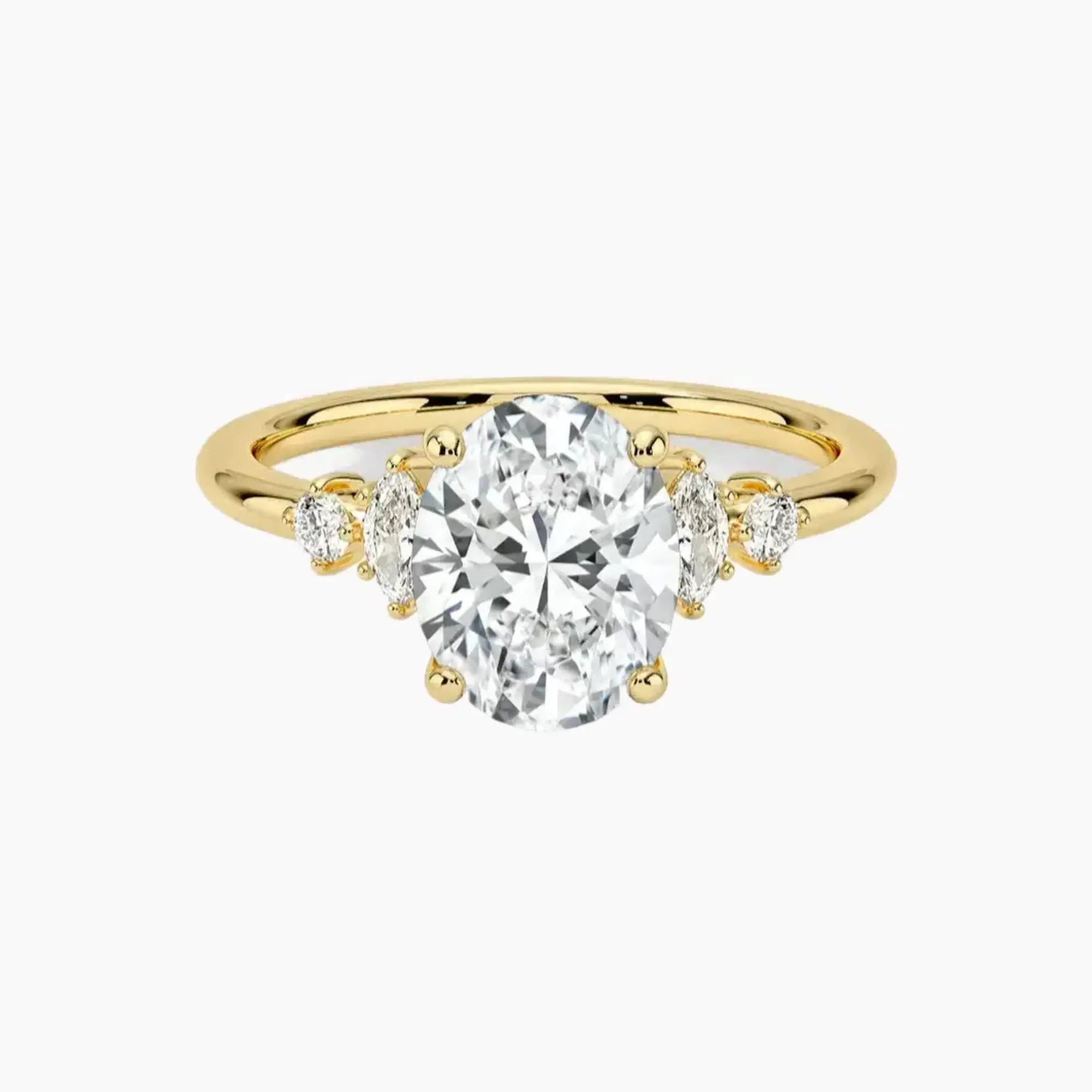 Jordana Oval Designer 2.5 Carat Lab Grown Diamond Engagement Ring in 14K White Gold