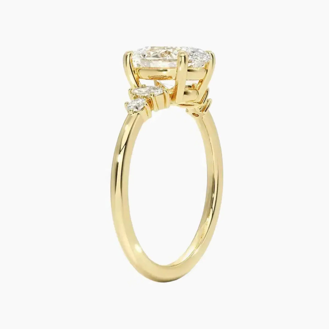 Jordana Oval Designer 2 Carat Lab Grown Diamond Engagement Ring in 18K Rose Gold