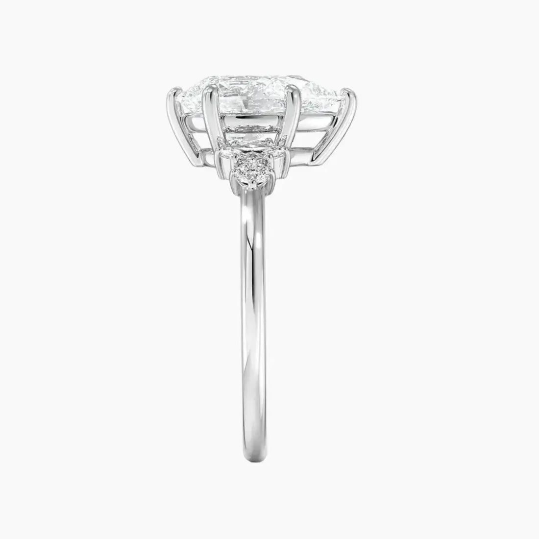 Jordana Pear Designer 3 Carat Lab Grown Diamond Engagement Ring in 18K White Gold